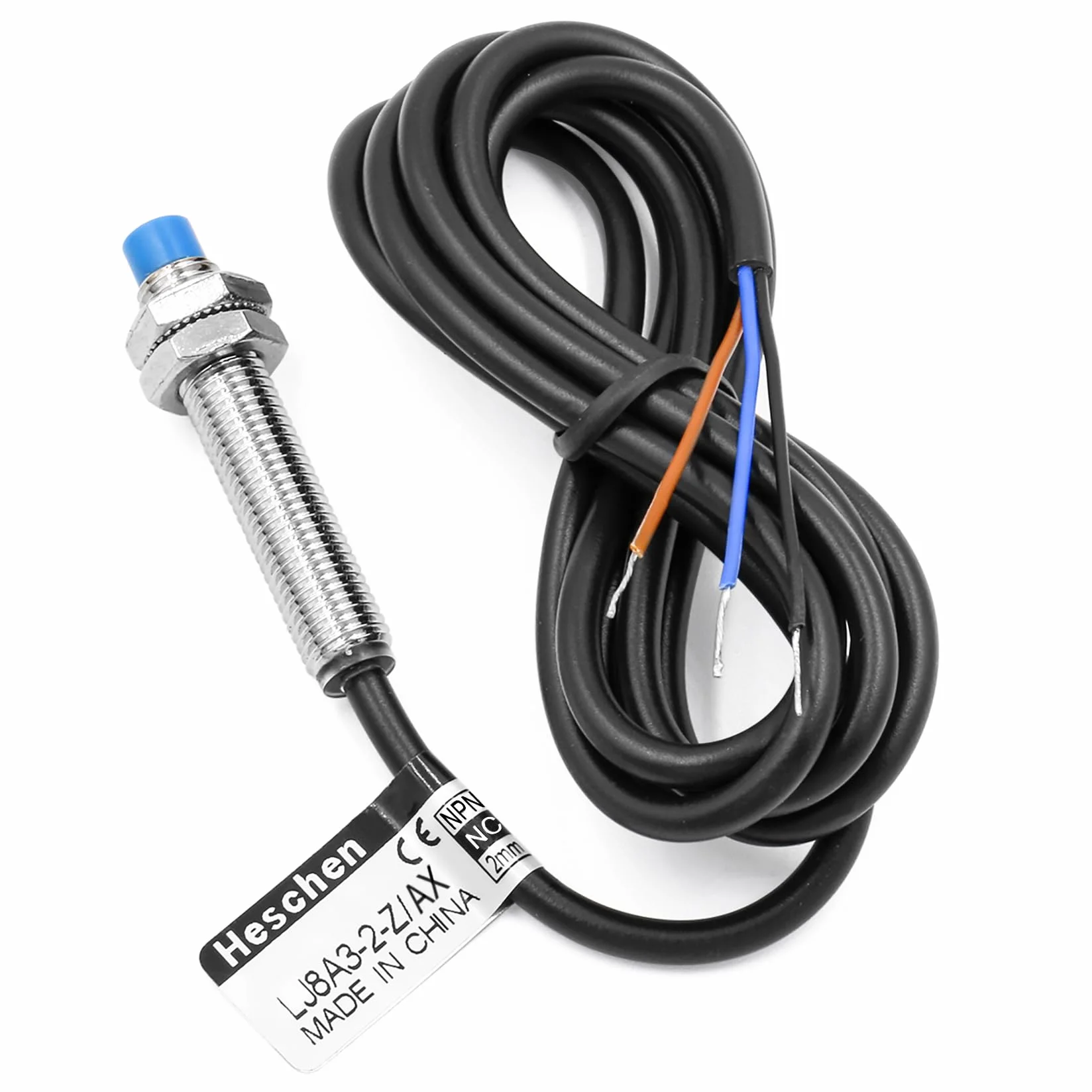 Heschen M8 Indukcyjny czujnik zbliżeniowy LJ8A3-2-Z/AX 2mm 10-30VDC 200mA NPN NC 3-przewodowy