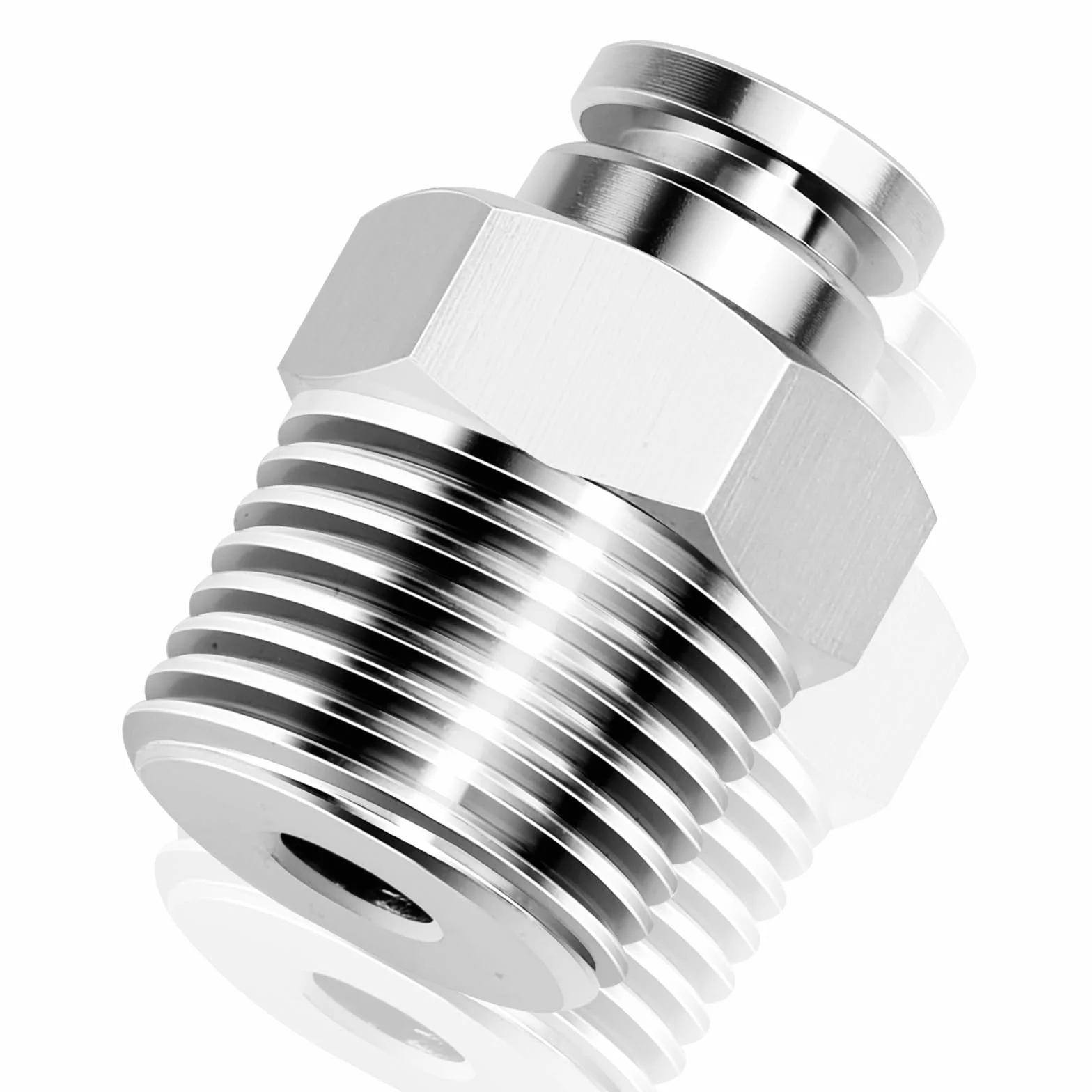 TAILONZ PNEUMATIC 304 stal nierdzewna męska prosta rura 4 mm OD x 1/4 BSP złączki wtykowe PC4-02 (5 szt.)