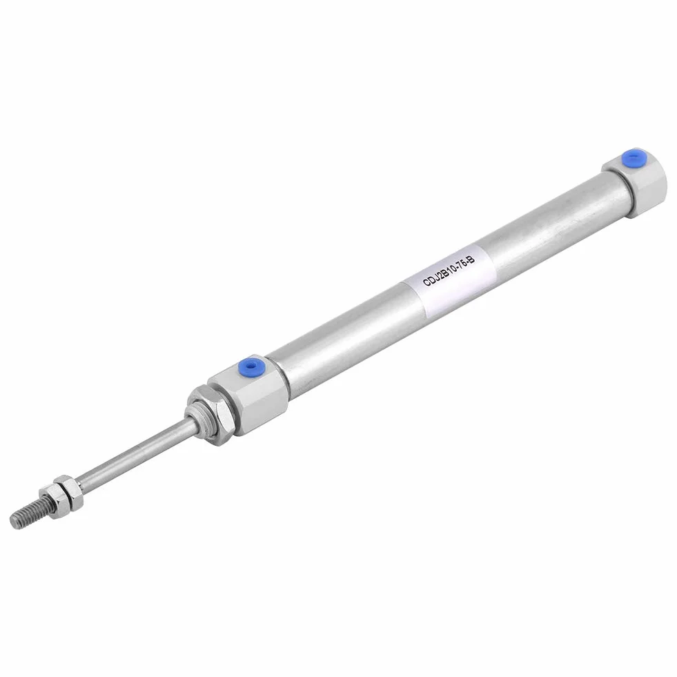 Mini Cylinder Pneumatyczny, CDJ2B Mini Cylinder Pneumatyczny, Stal Nierdzewna 10 Mm Otwór i 75 Mm Skoku Pojedynczy Pręt Siłownik Pneumatyczny Dwustronnego Działania