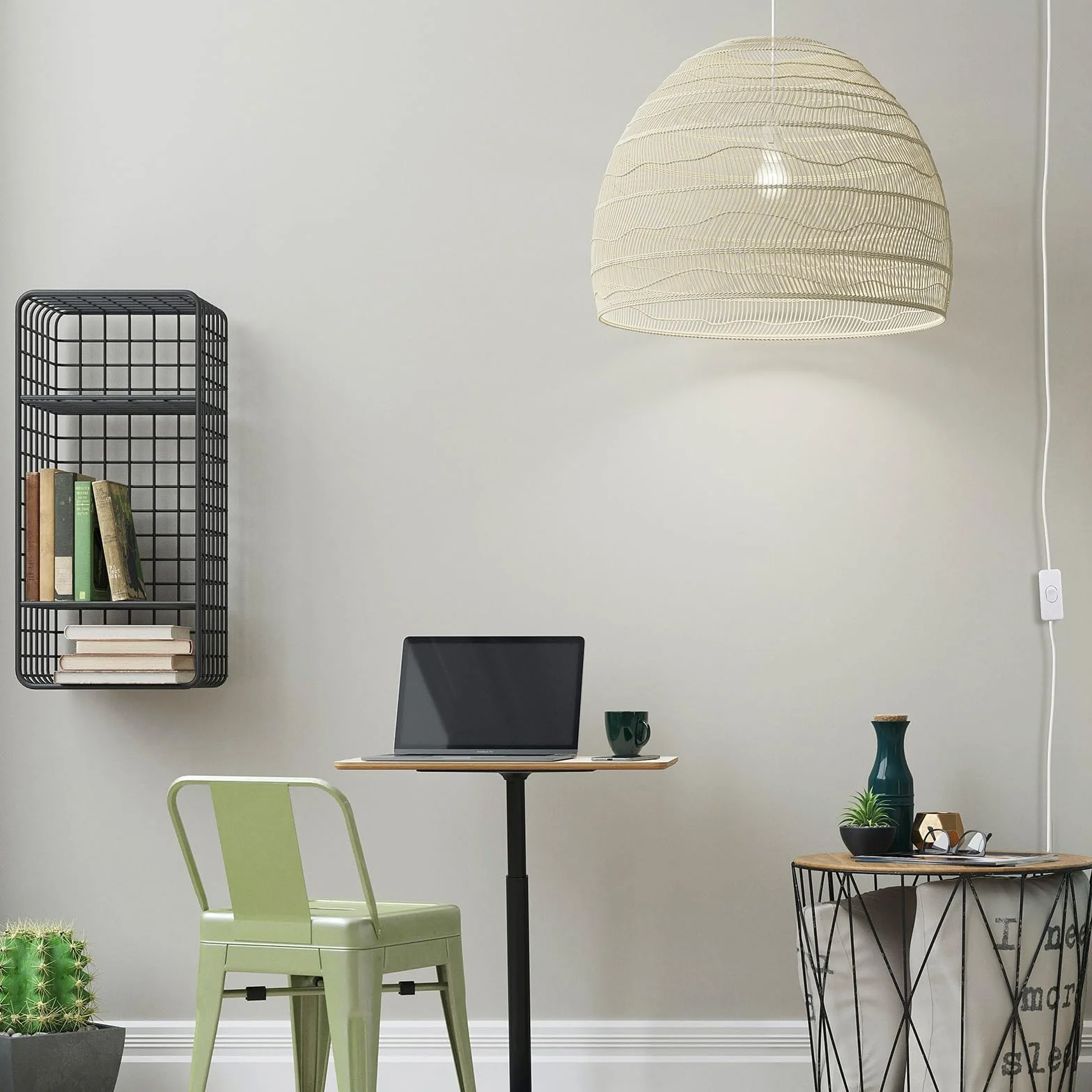 DiCUNO Oprawa lampa E27 z przełącznikiem, gwint E27, kabel 4 m, wtyczka EU, biała, 1 sztuka