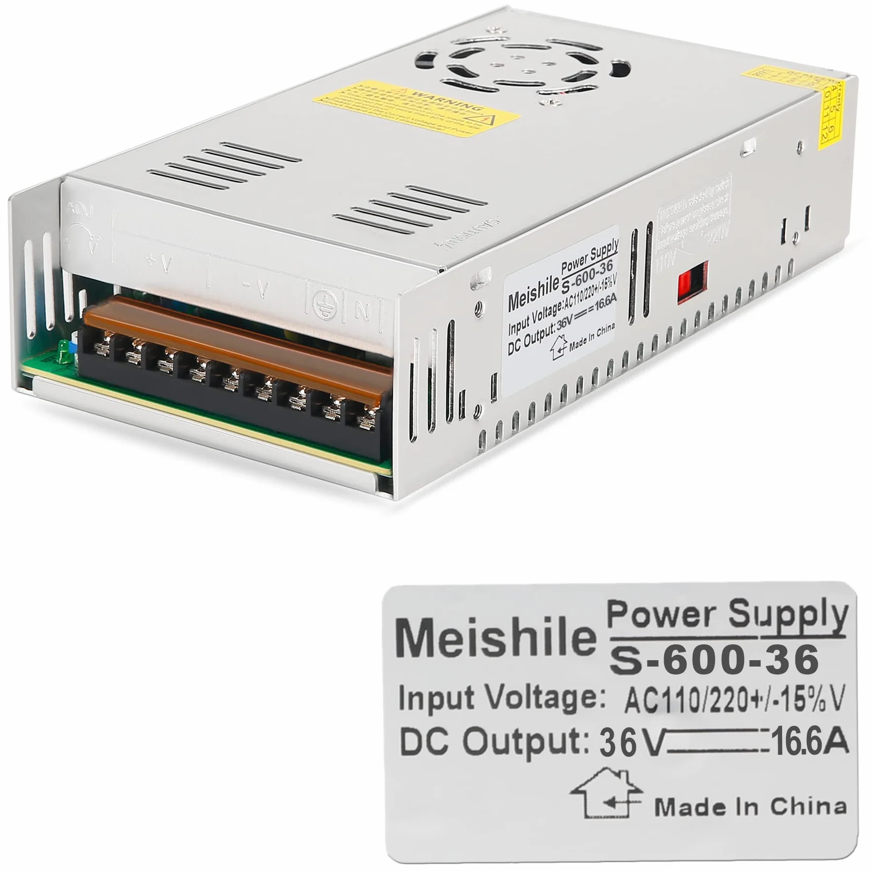 36V 16.7A 600W LED Przełącznika Zasilacza CCTV Nadzoru Kamery Elektryczne 110/220VAC-DC Transformator