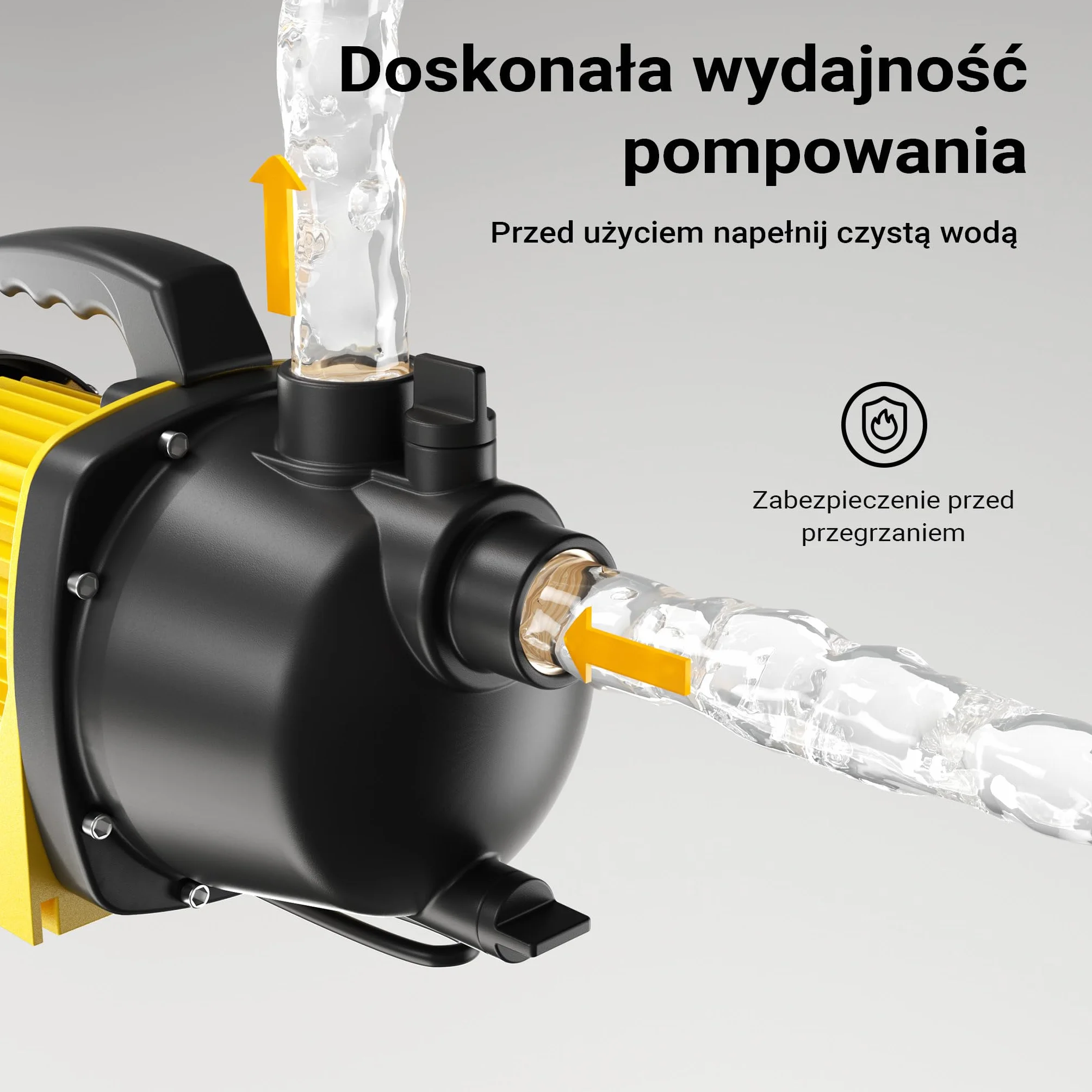 Wiltec Pompa ogrodowa samozasysająca 1200 W, wydajność 3800 l/h do wody deszczowej i studni, trwała pompa powierzchniowa do podlewania ogrodu