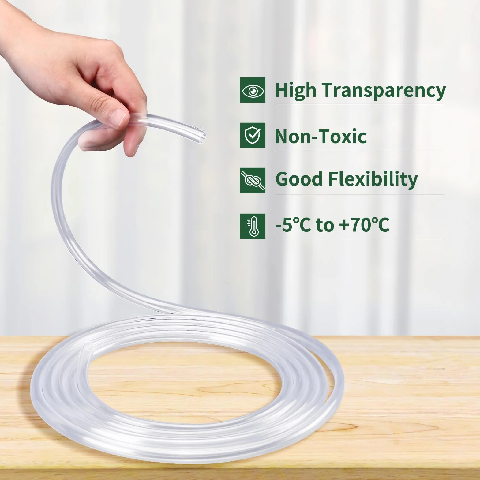 Kesote Przezroczysta rura PVC 3 m 7×9 mm wąż akwariowy