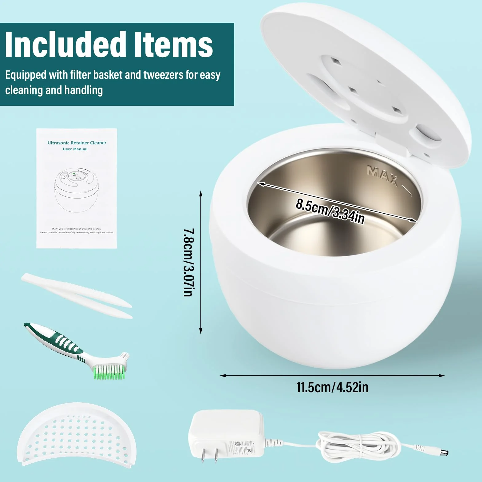 Urządzenie do czyszczenia ultradźwiękowego 45kHz Ultradźwiękowy czyszczący z UV 25W Ultrasonic Retainer Cleaner Dental Pod Ultradźdźwiękowe wanne Ultradźwiękowe urządzenie czyszczące do czyszczenia