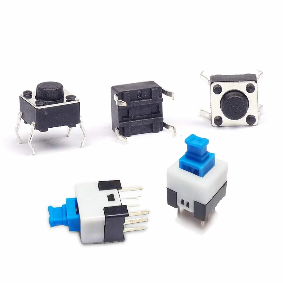 YIXISI 180 Sztuki Dotykowy Przełącznik Przyciskowy (6 * 6 mm 7 * 7 mm) Zestaw Przełączników 4-Pinowych dla pól Produktów Elektronicznych