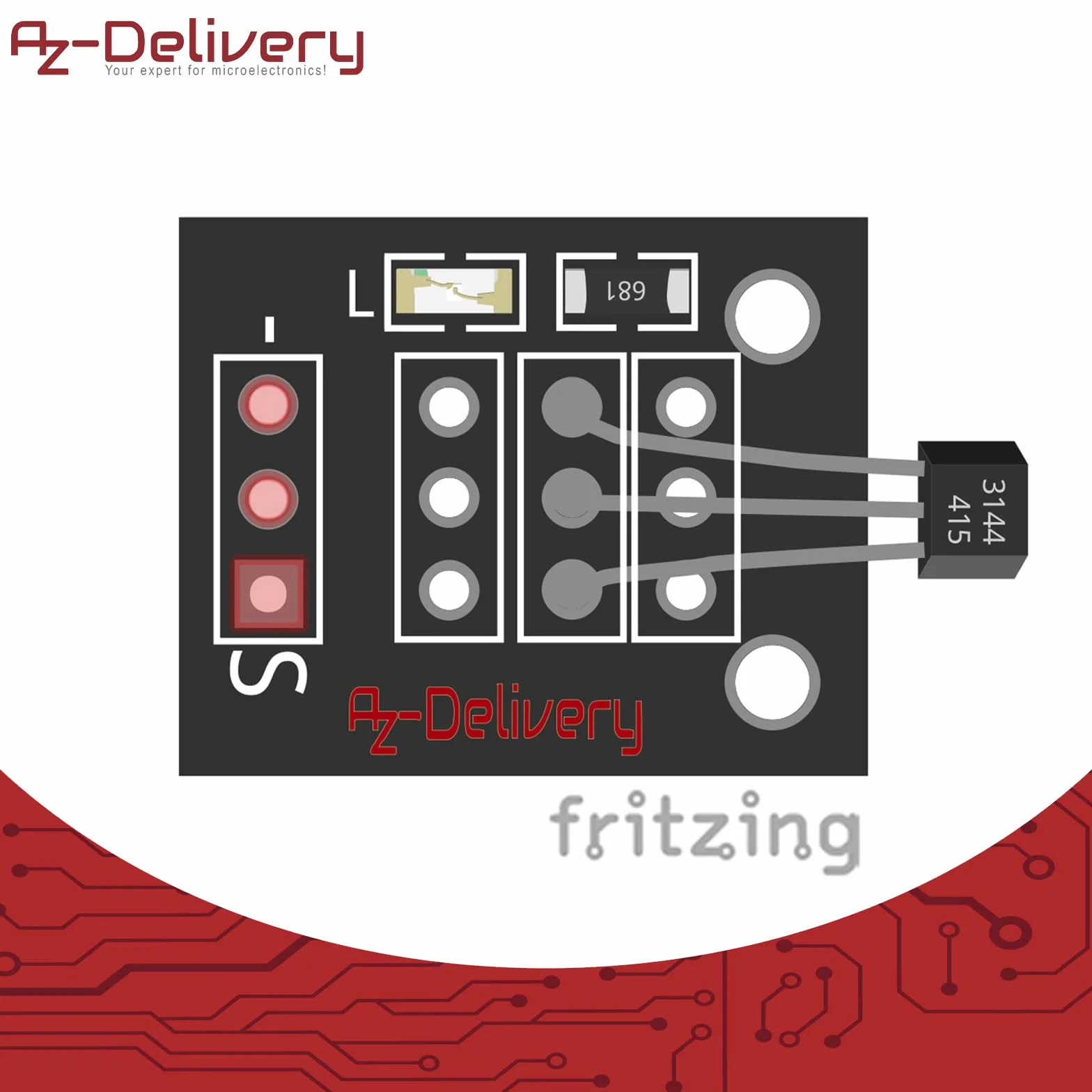 AZDelivery 3 x KY-035 magnetyczny czujnik halla moduł analogowy kompatybilny z Arduino i Raspberry Pi, tym eBook!