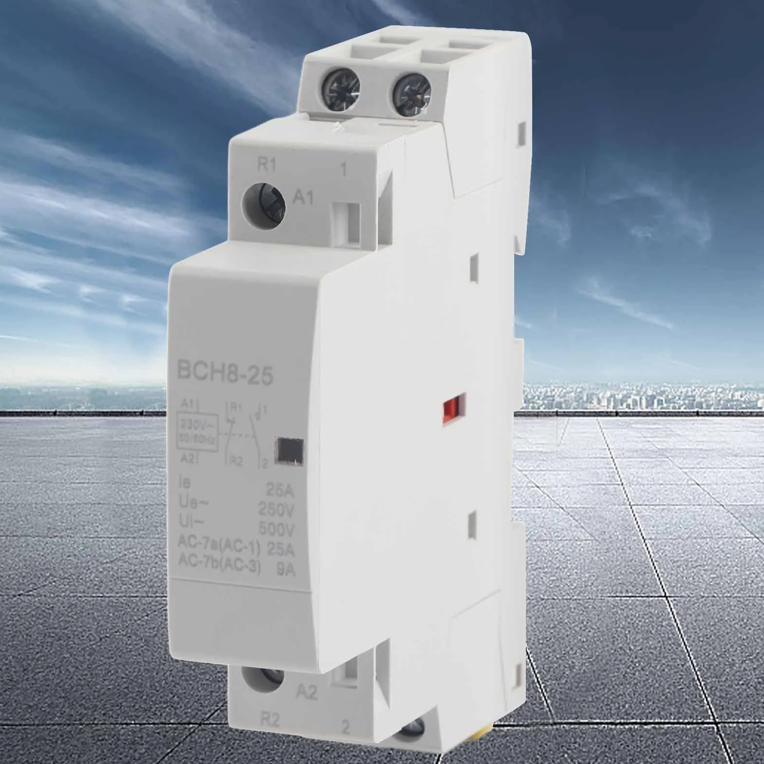 Stycznik AC 25A Stycznik domowy AC 220V 230V 2P 1NO 1NC Montaż na szynie DIN 50Hz 60HZ
