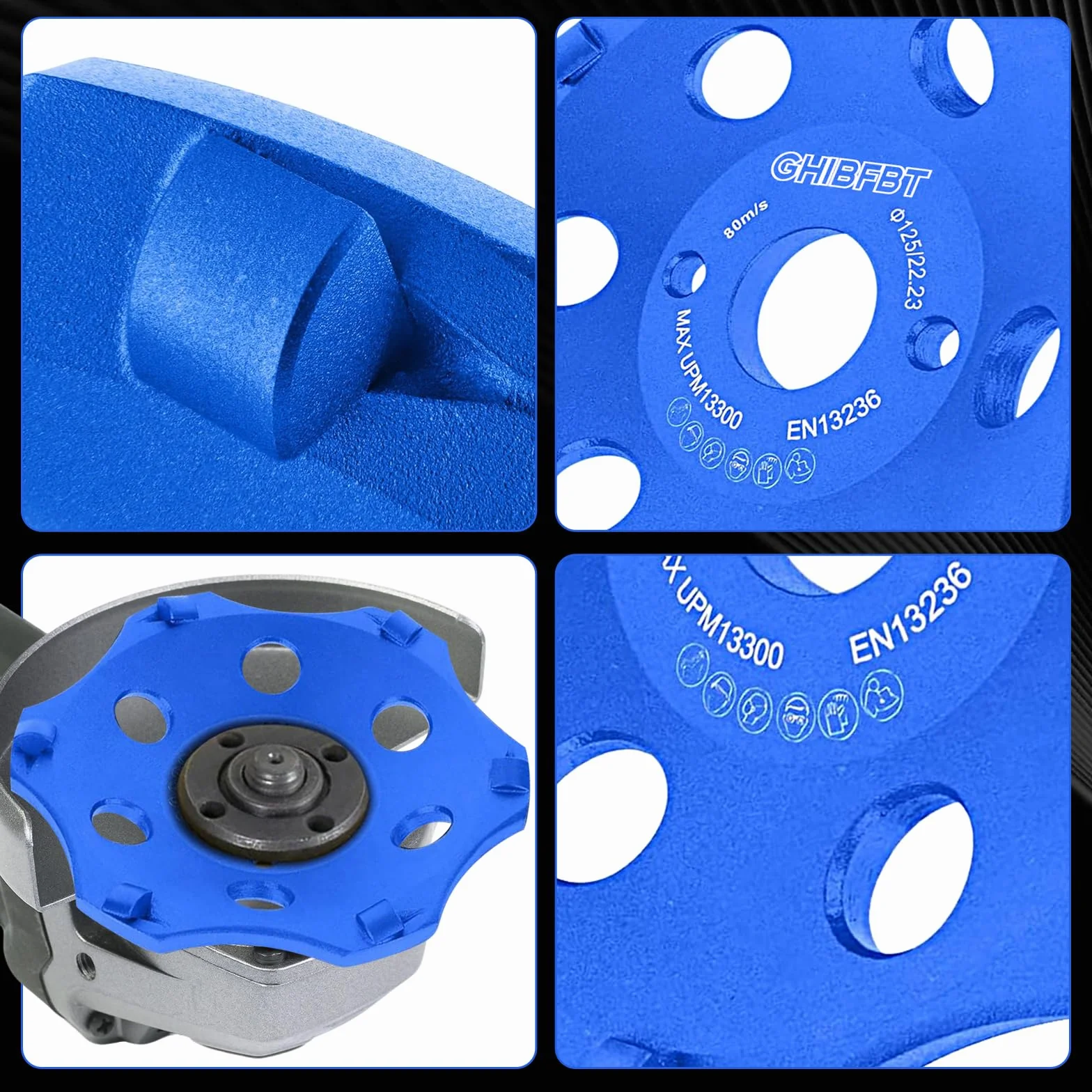 PKD PCD diamentowa tarcza szlifierska 125 mm 6 segmentów do szlifierek kątowych