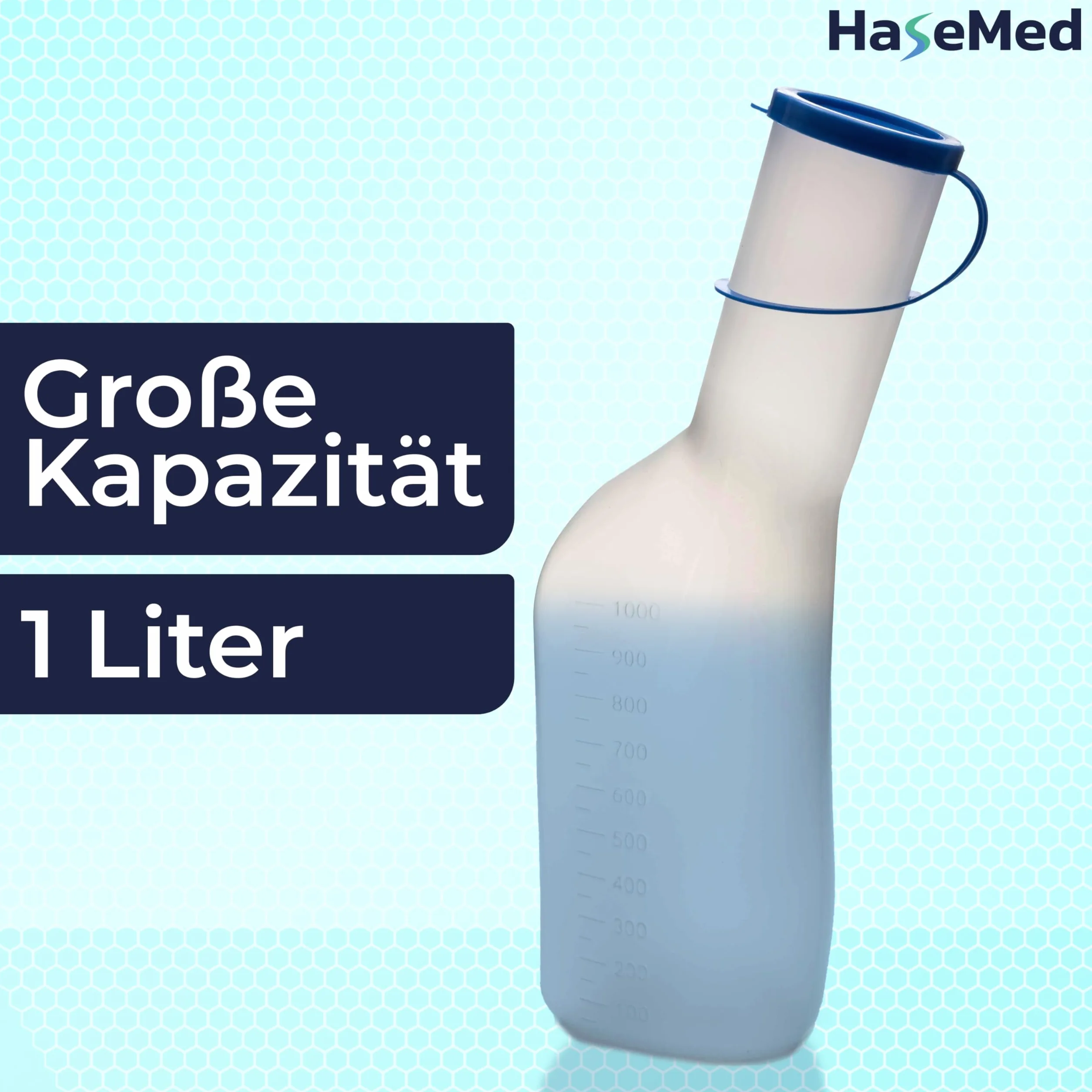 HaseMed butelka na mocz dla mężczyzn 1000 ml z pokrywką z polipropylenu