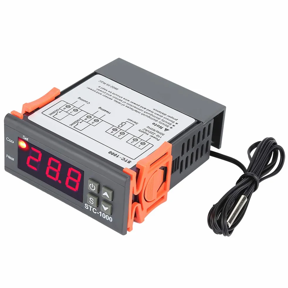 STC-1000 Sterownik termostatu z wyświetlaczem LCD 110-220 V -50-99°C