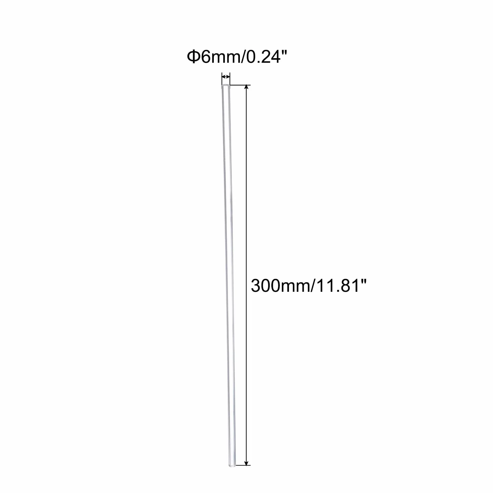 QUARKZMAN Akrylowy pręt okrągły 6 mm 12" przezroczysty PMMA 12 szt
