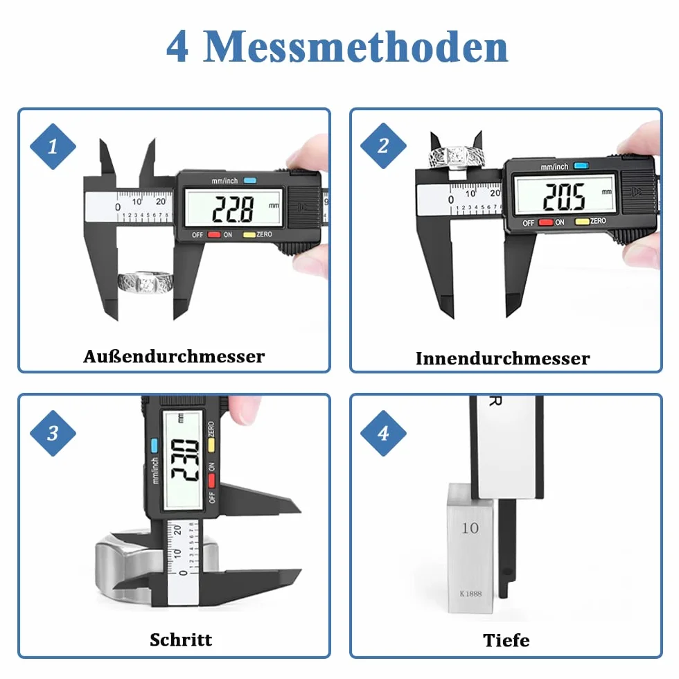 Mesee suwmiarka cyfrowa, precyzyjna suwmiarka, włókno węglowe 150 mm, wysoka precyzja, suwmiarka cyfrowa z wyświetlaczem LCD, elektroniczny miernik do precyzyjnych pomiarów