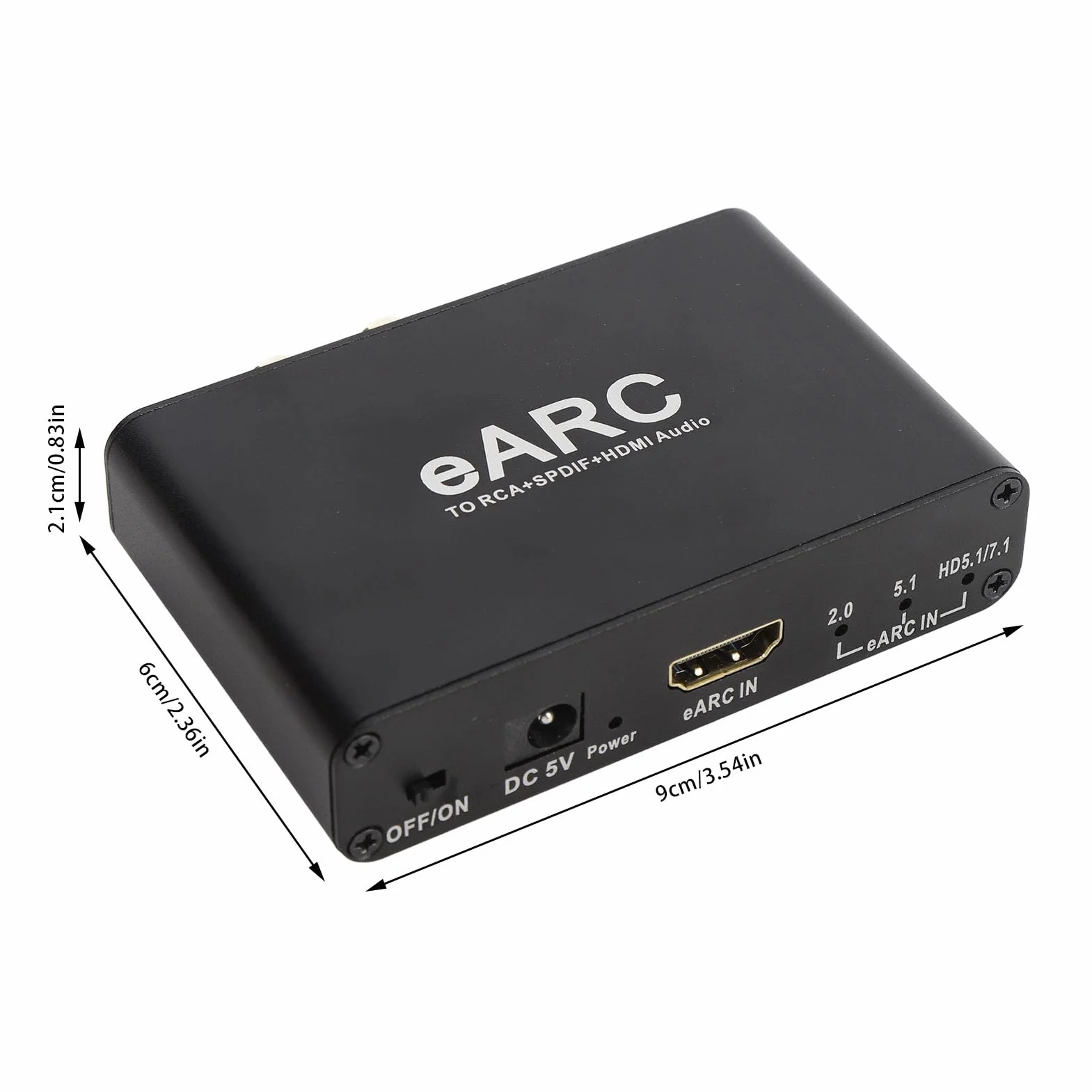 Earc Audio Extractor 192 KHz HDMI Optical SPDIF L/R 3,5 mm Aux Adapter Audio do Wzmacniacza Głośników HDTV
