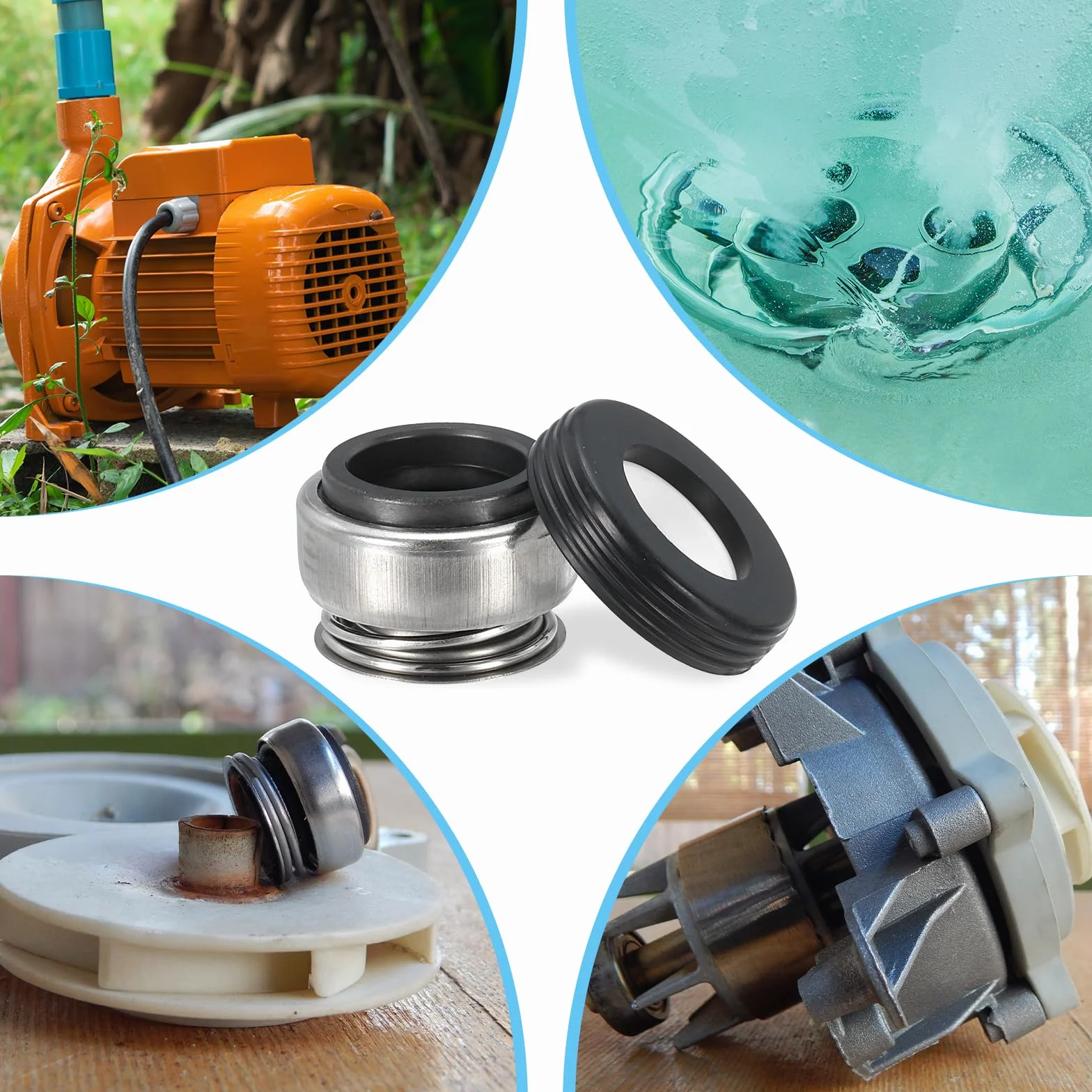 PATIKIL Mechaniczna uszczelnienie wału zestaw ceramicznych węglowych pierścieni uszczelniających 12 mm