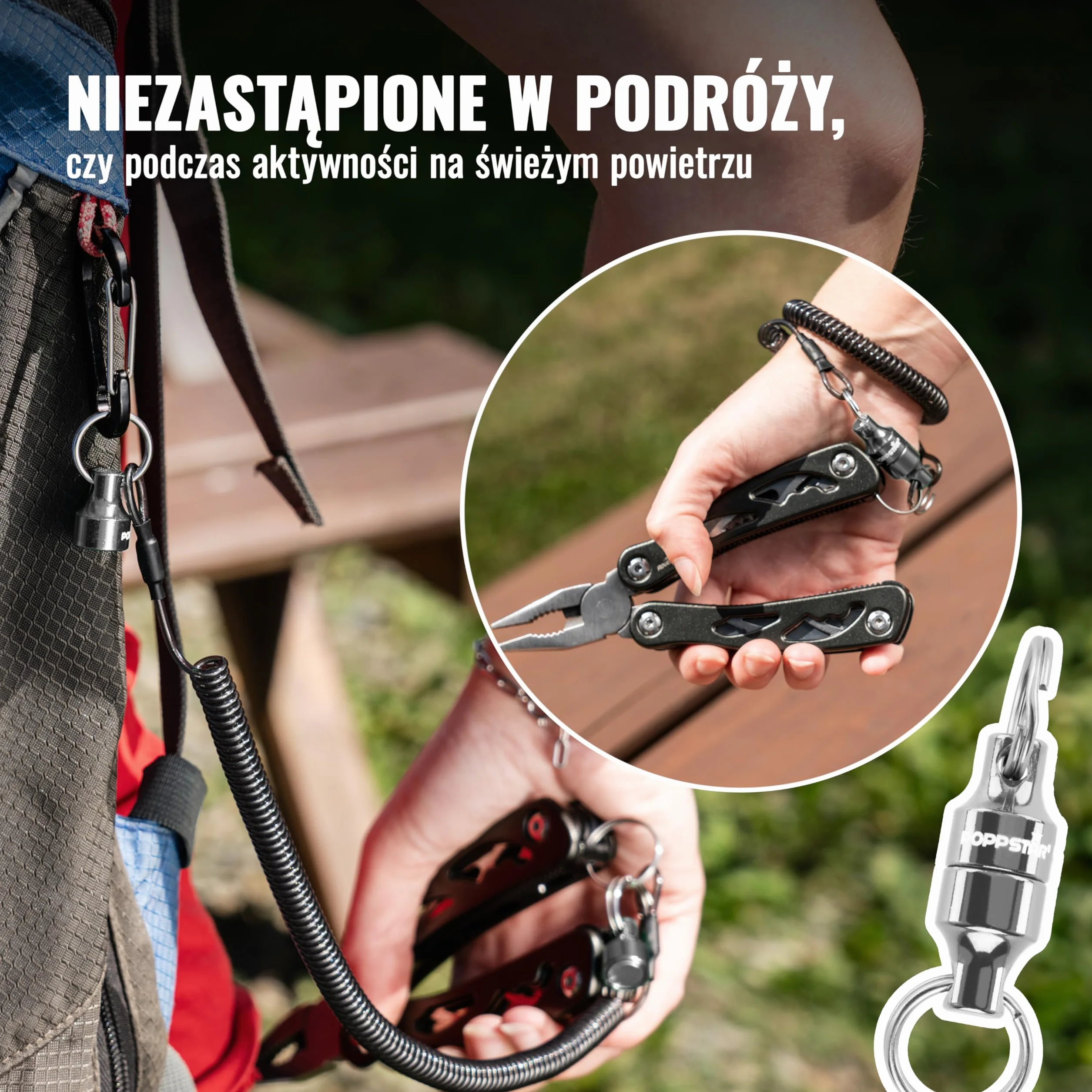 Poppstar magnetyczne klipsy z karabińczykiem