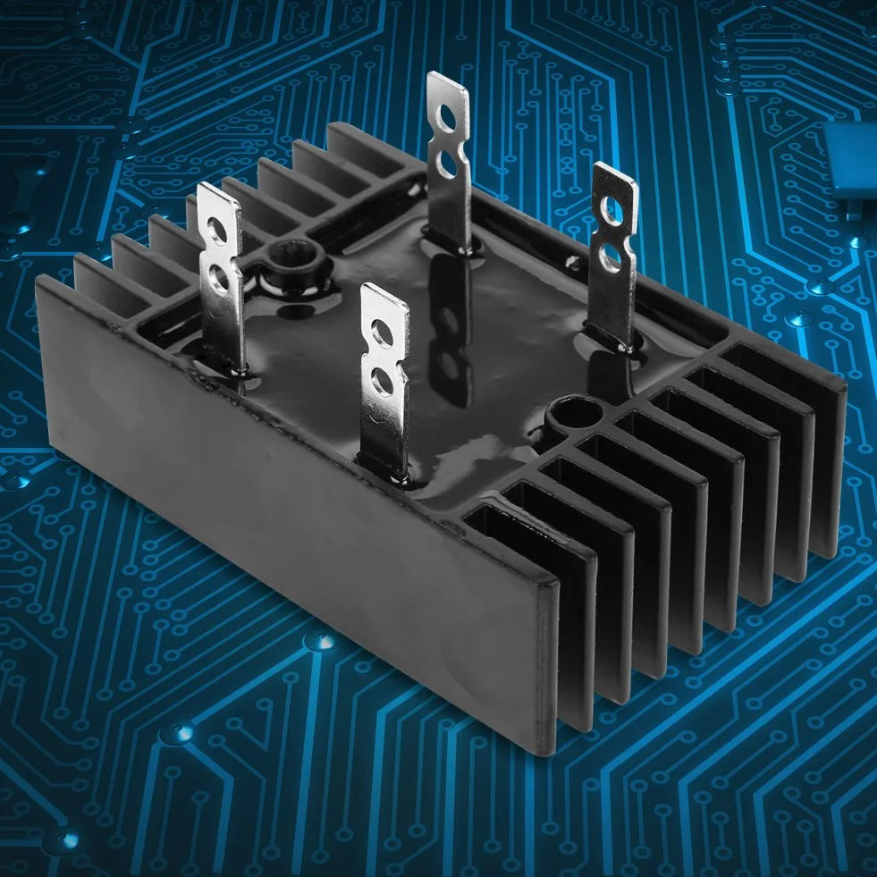 2-fazowy prostownik mostowy, 2-fazowy prostownik diodowy, 100A 1600V Napięcie mostu prostownik o dużej mocy z radiatorem, dobry komponenty elektroniczne