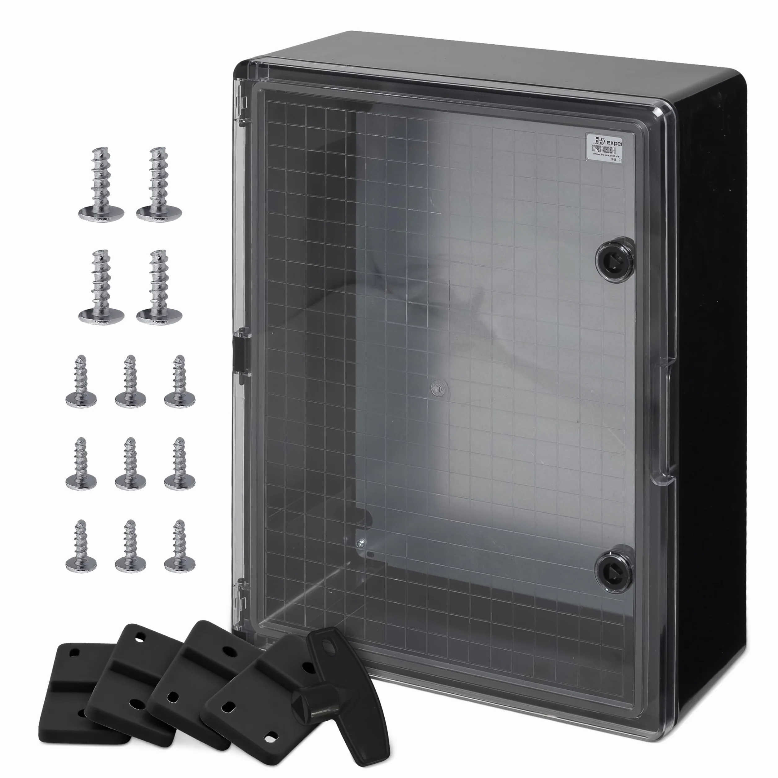 BOXEXPERT skrzynka rozdzielcza zewnętrzna IP65 ABS 500x400x180mm Fleet, wodoszczelna, szafa sterownicza/ścienna, obudowa przemysłowa pusta, czarna