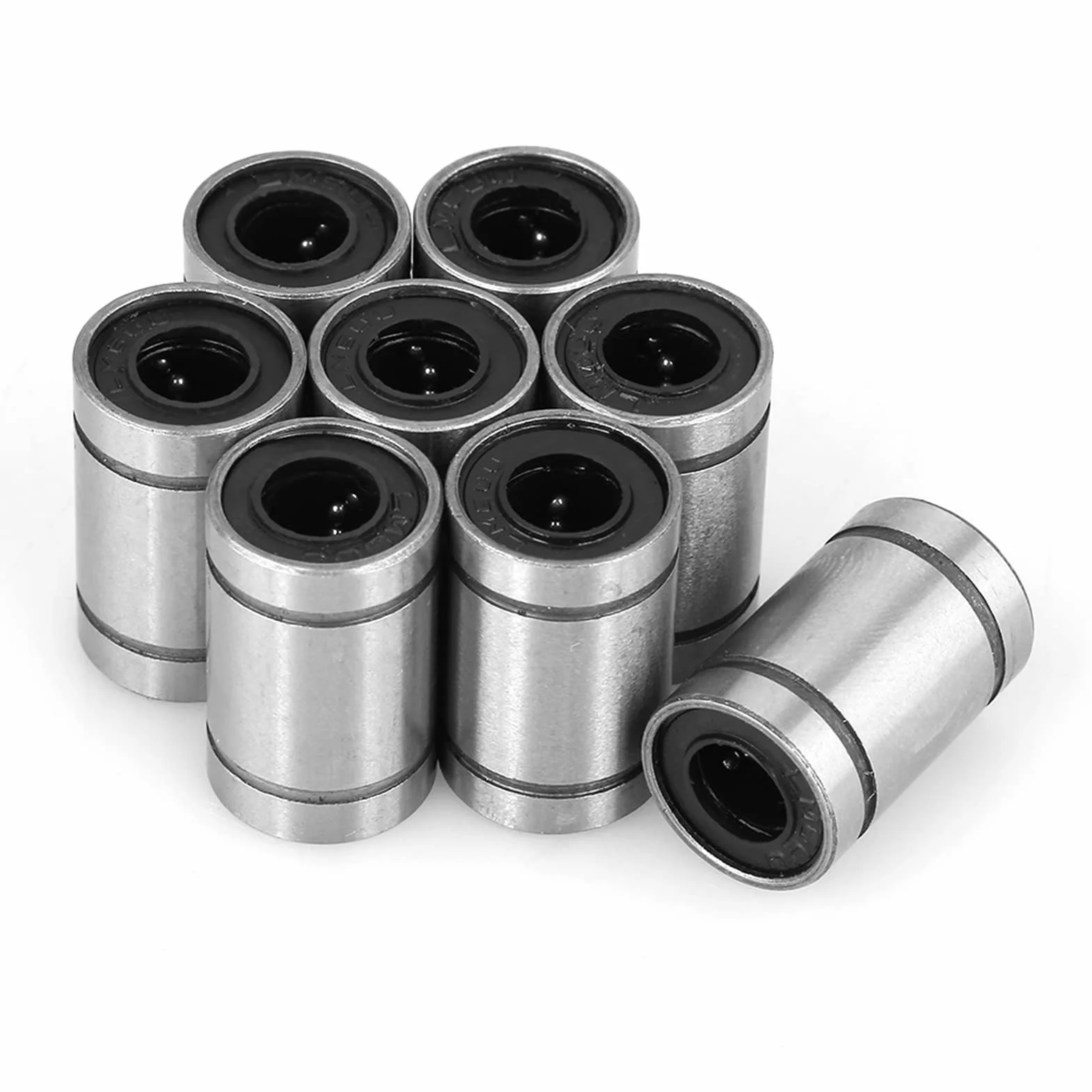 Łożysko Kulkowe Liniowe, 8 Sztuk LM6UU 6mm Liniowe łożyska ślizgowe, Podwójnie Uszczelniona Tuleja łożyska Liniowego O Niskim Poziomie Hałasu Do Części CNC Drukarki 3D
