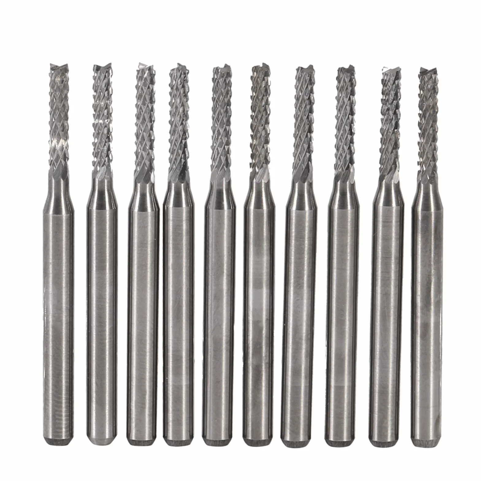 Zestaw Frezów Palcowych 10 Szt. 2 mm Z Węglika Spiekanego, Frezów CNC Z Chwytem 1/8 Cala, Bitów Do Grawerowania 3,175 mm