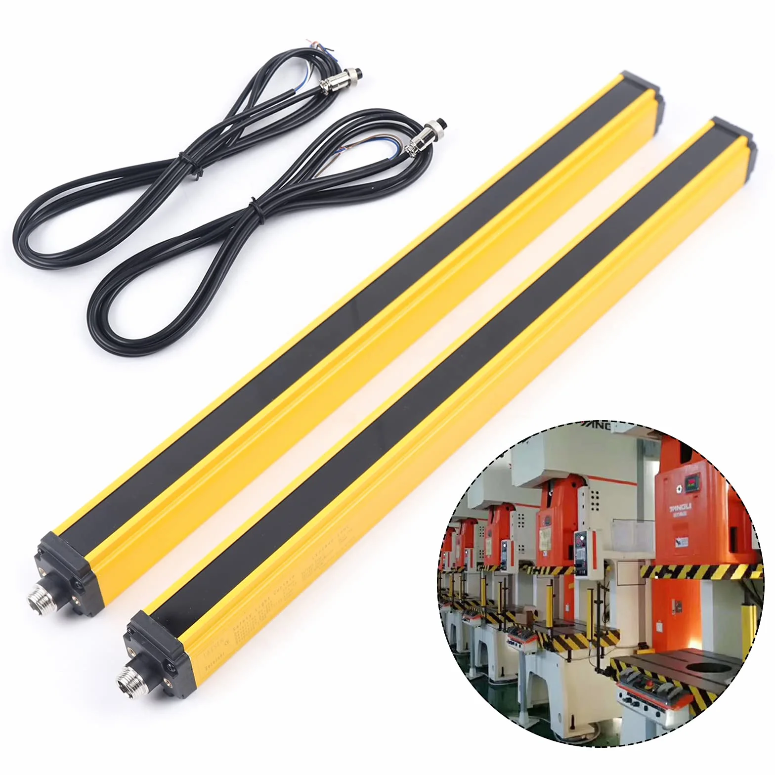 Czujnik kurtyny świetlnej DC 24-30V 10 promieni 360mm ochrony bezpieczeństwa żółty