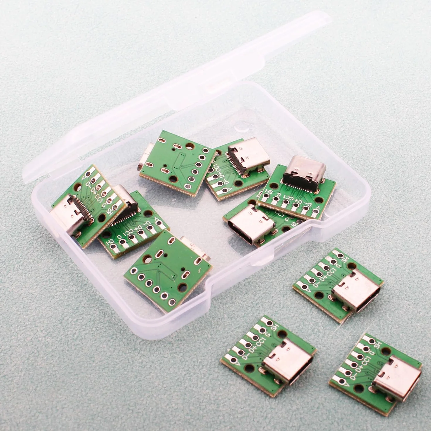 RUNCCI-YUN Adapter USB C na DIP PCB Breakout Board 2,54 mm Pitch 16 pinów 3.1 typ C