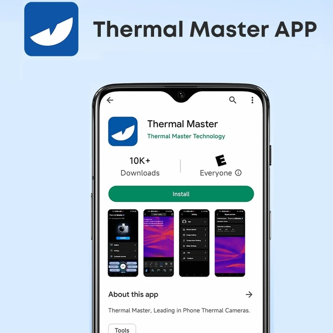 Thermal Master P2 kamera termowizyjna dla Androida, kamera na podczerwień z super rozdzielczością IR 512x384, wyraźniejsza kamera termowizyjna do inspekcji domów -20-600℃, 15x zoom, nie dla iPhone'a