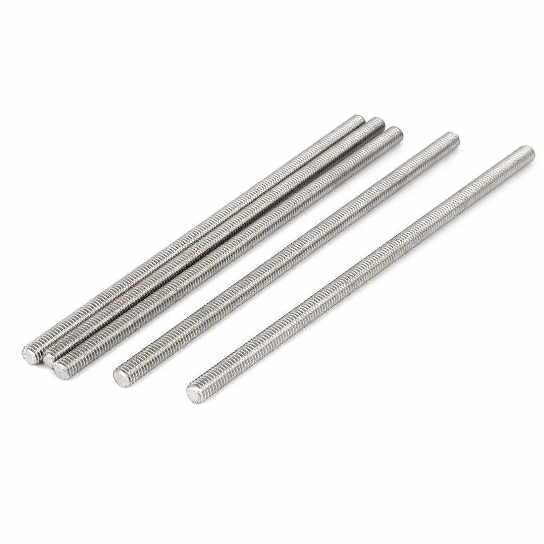 sourcingmap M6 x 150 mm 304 stal nierdzewna w pełni gwintowane pręty pręty sztyfty sprzęt 5 szt.