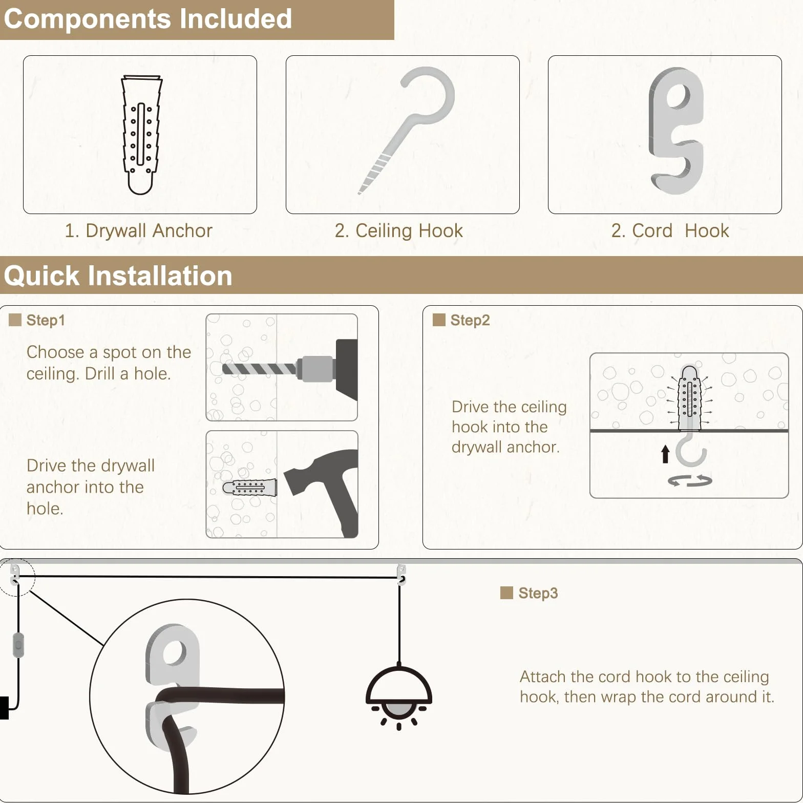 DiCUNO Oprawa lampa E27 z przełącznikiem, gwint E27, kabel 4 m, wtyczka EU, biała, 1 sztuka