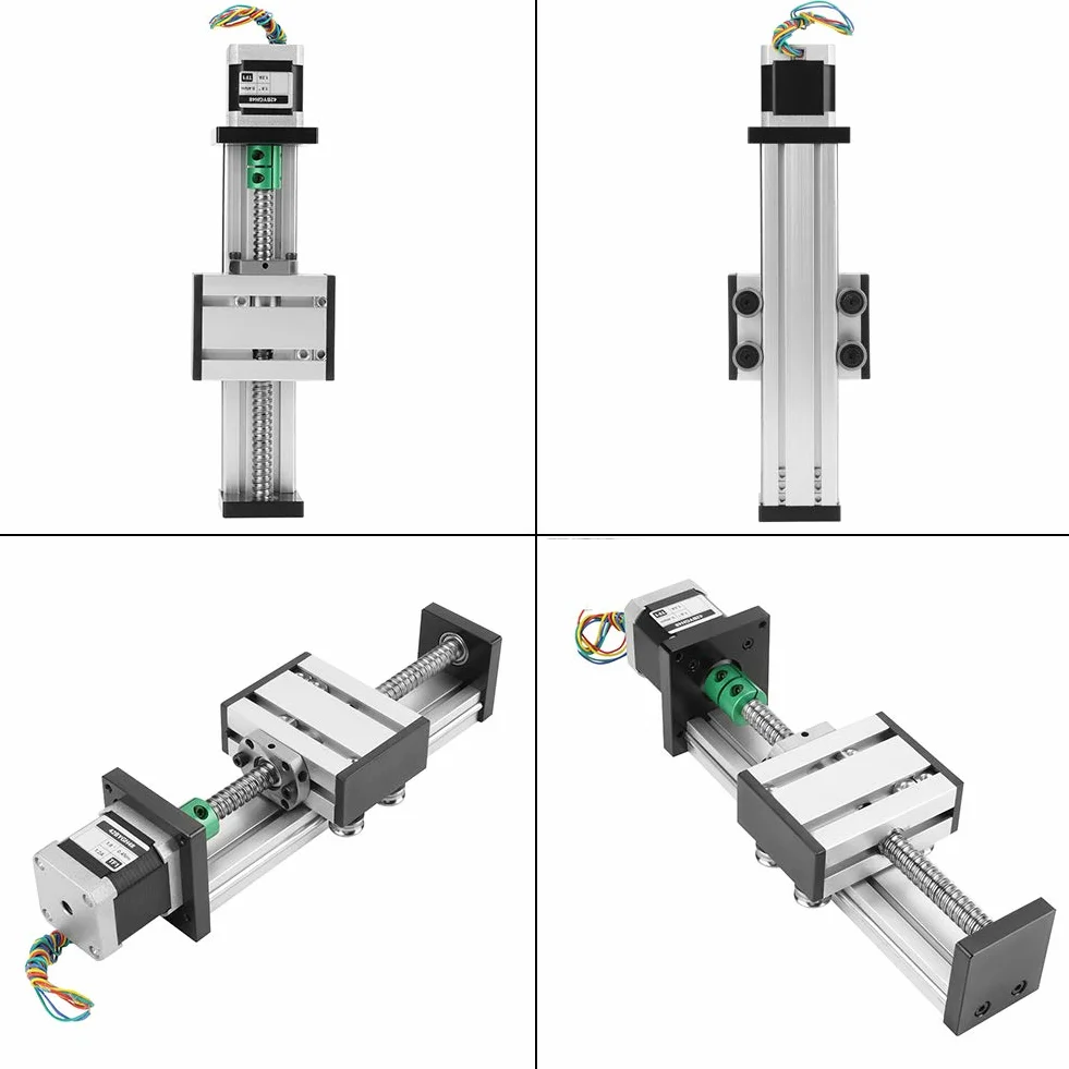 Siłownik liniowy napęd śrubowy 1204 100 mm z silnikiem krokowym do CNC