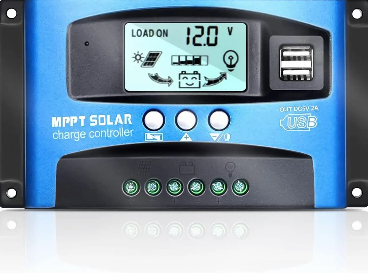 Solarny regulator ładowania MPPT 100 A z wyświetlaczem LCD, podwójny USB, kontroler słoneczny