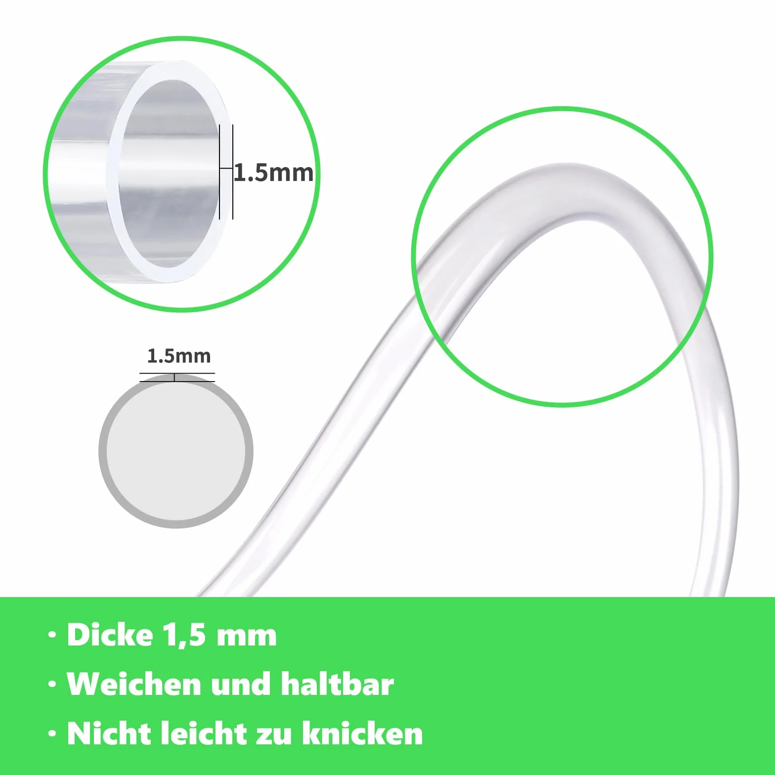 Kesote Wąż z PCW, wąż do wody, wąż powietrza (5 m, 8 x 11 mm)
