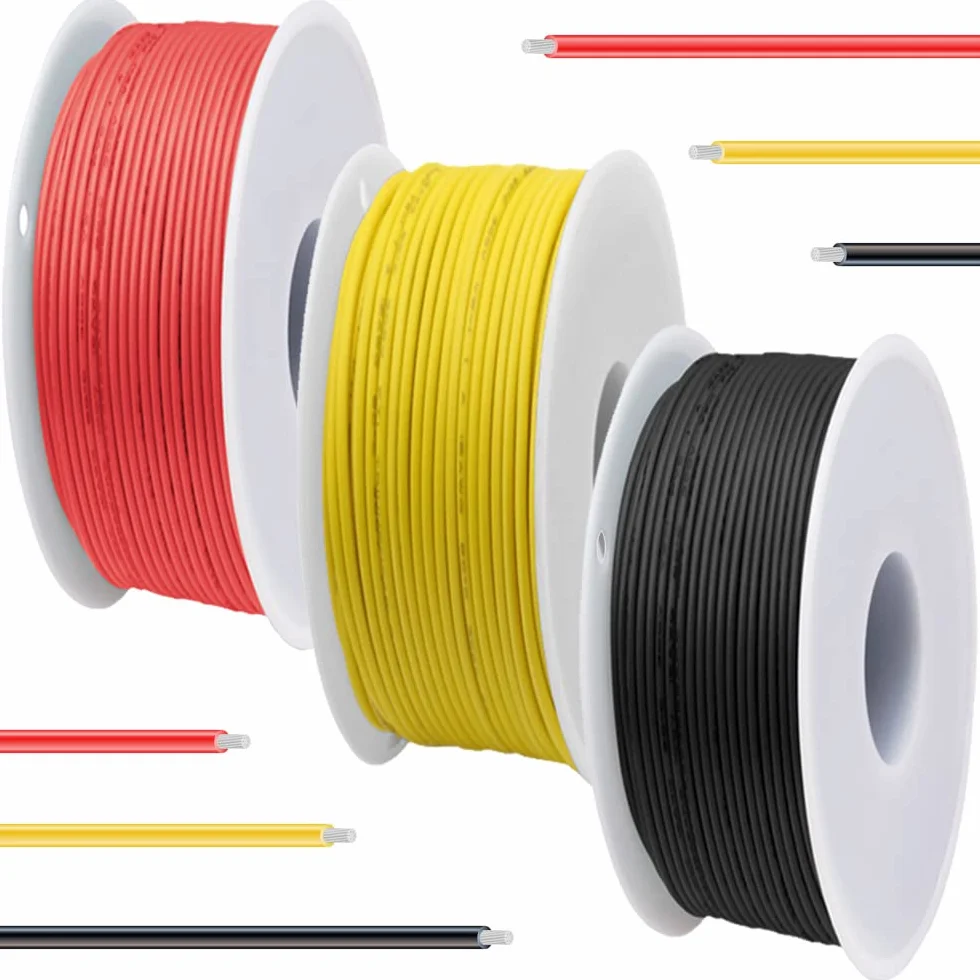 Przewód silikonowy 30 AWG 600 V 3 kolory ocynowane przewody miedziane 7m zestaw kabli do drukarki 3D
