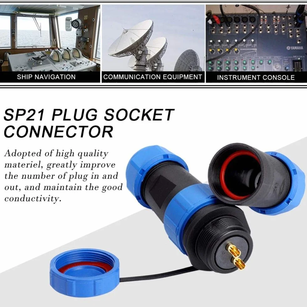 Luftfahrtstecker SP21 IP68 2/3/4/5/7/9/12-poliges Anschlussstecker Wasserdicht Steckverbindungskabel 2 PIN
