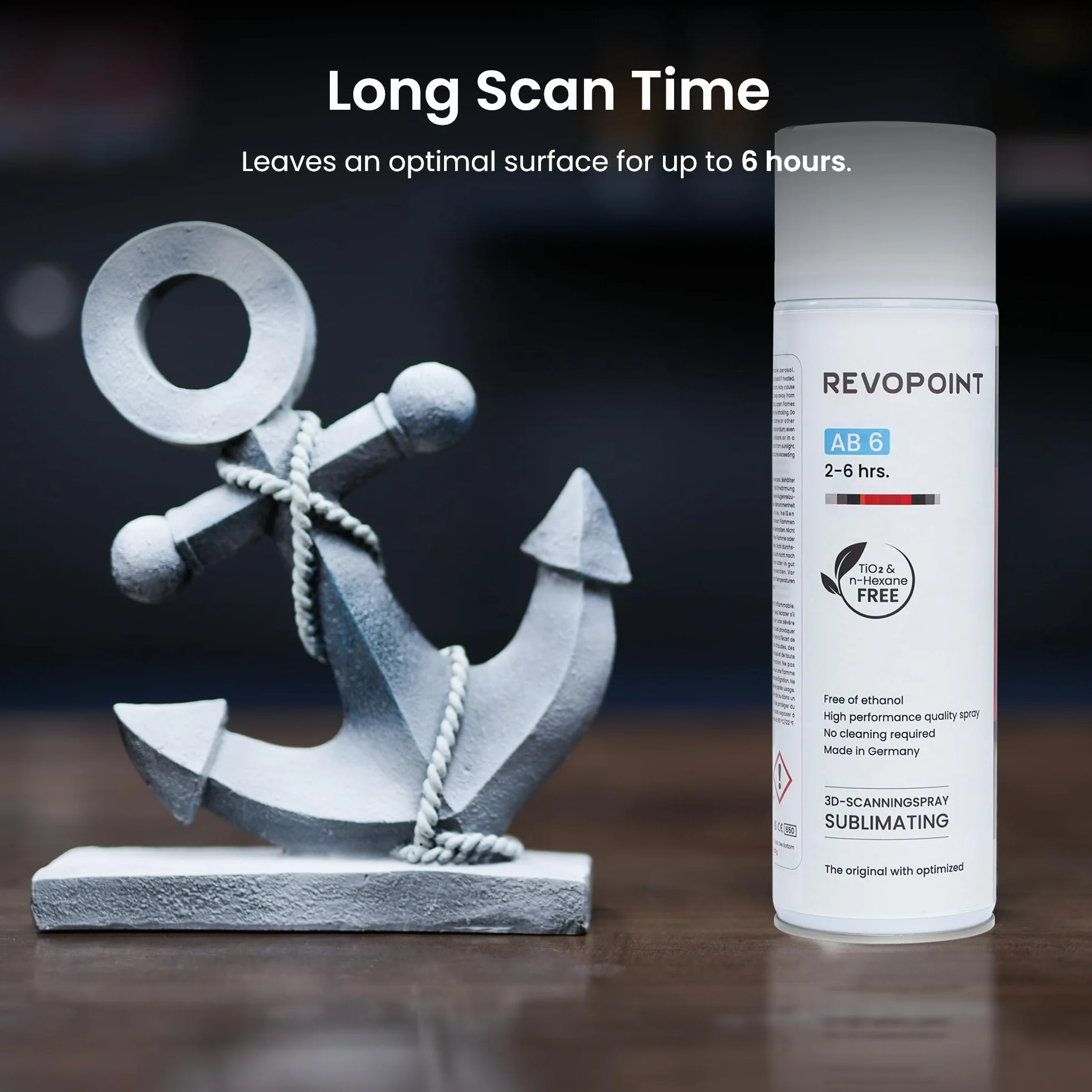 Revopoint AB6 3D scanning spray for reflective, transparent, textured surfaces