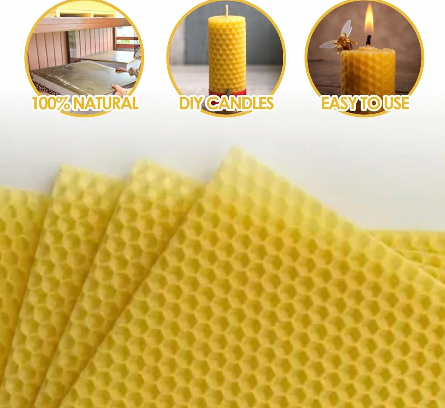 10 arkuszy Naturalna struktura plastra miodu Wosk pszczeli, miodowe płatki wosku pszczelego Podstawa gniazda, pszczelarstwo, baza wosku pszczelego, rama z wosku ula