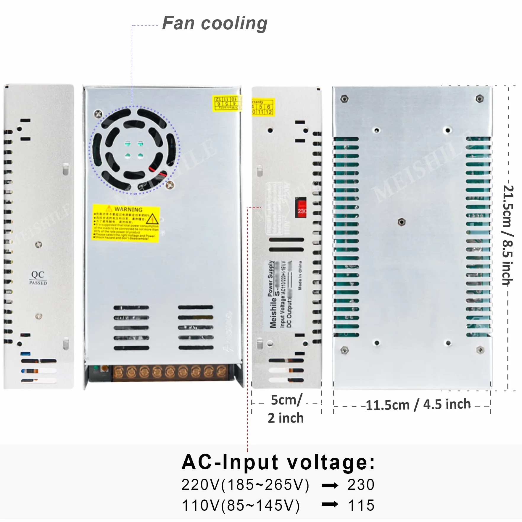 36V 16.7A 600W LED Przełącznika Zasilacza CCTV Nadzoru Kamery Elektryczne 110/220VAC-DC Transformator