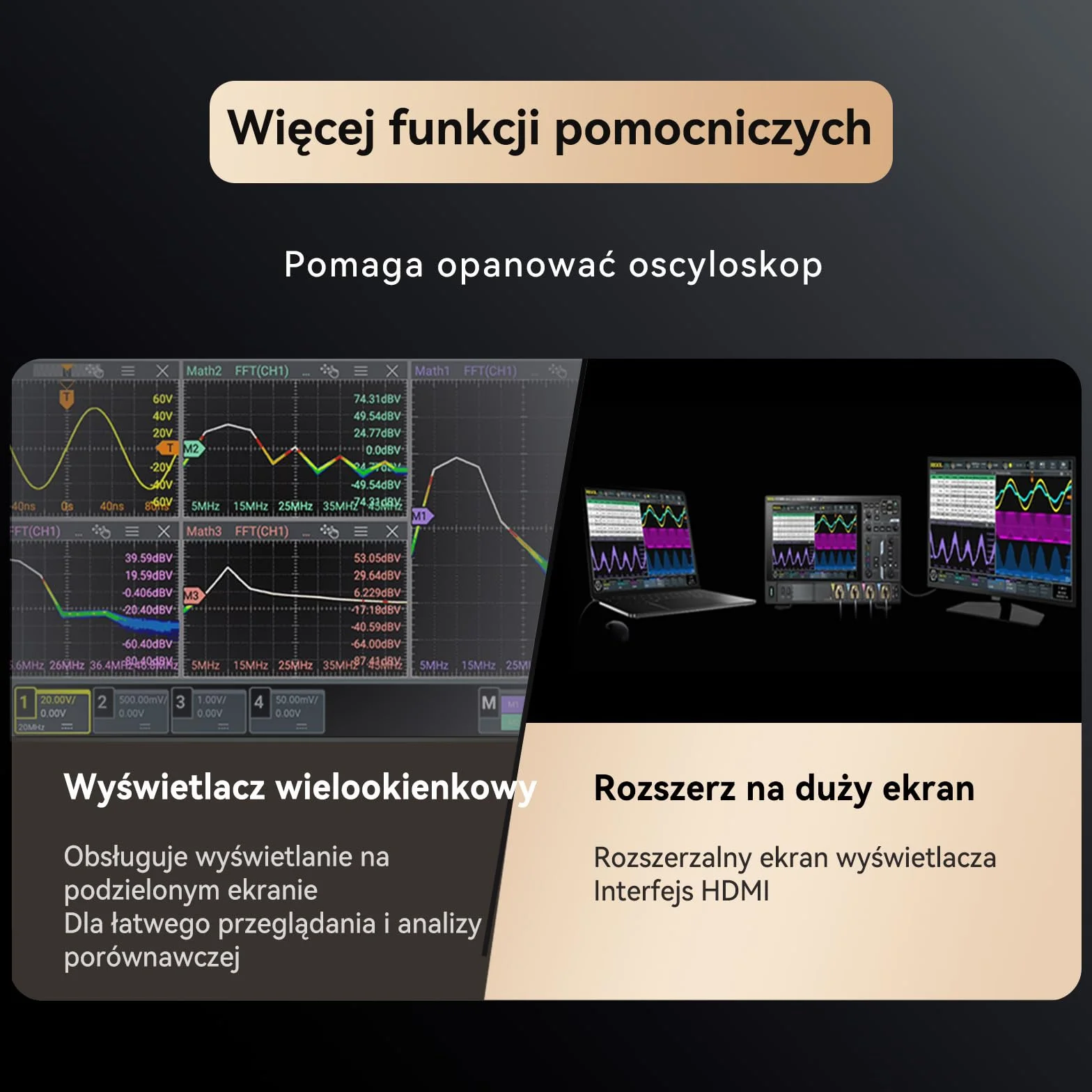 RIGOL MHO984 Oscyloskop Cyfrowy, 800MHz, 4GSa/s, 12-bit, 4+16 Kan, Wi-Fi & Bluetooth, Zasilanie Type-C, Opcjonalny AFG, bez dodatkowych kosztów, Ultra-przenośny