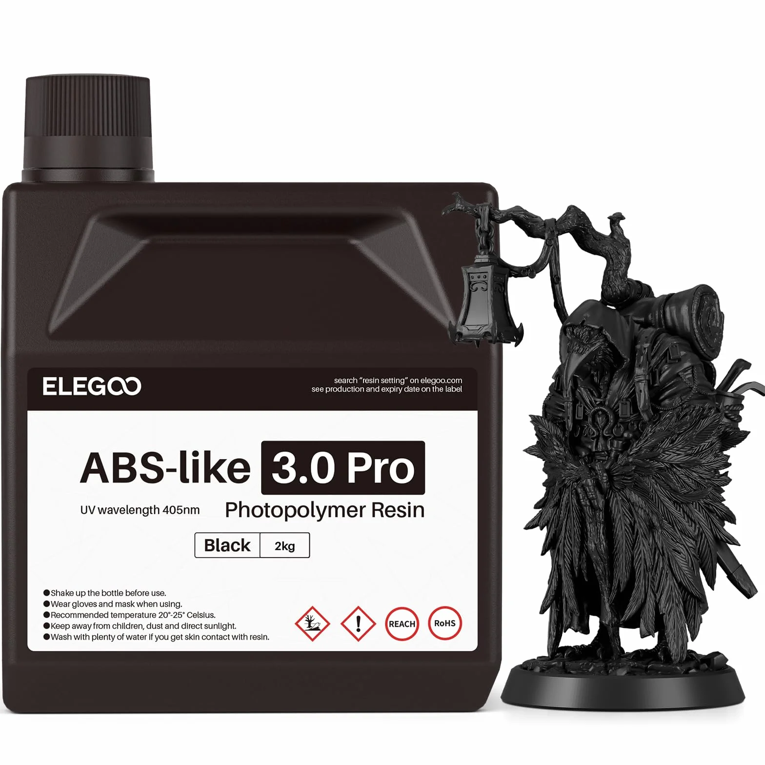 ELEGOO 405nm ABS-Like Resin 3.0 Pro Żywica 3D UV Czarna 2000g