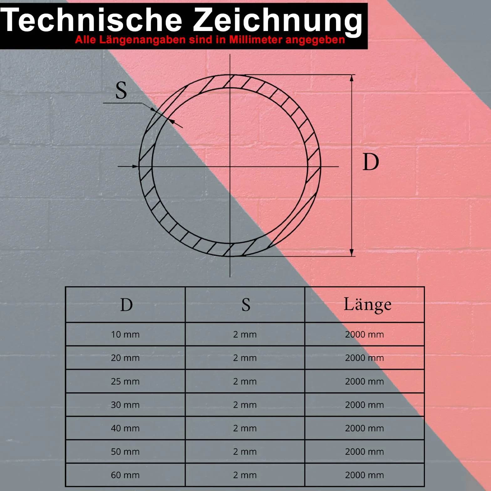PRIOstahl Rura aluminiowa okrągła rura rura aluminiowa profil - 1 sztuka średnica rury: 20 mm grubość ścianki: 2 mm długość: 2000 mm bez spoiny do kreatywnego budownictwa masywne i wytrzymałe z
