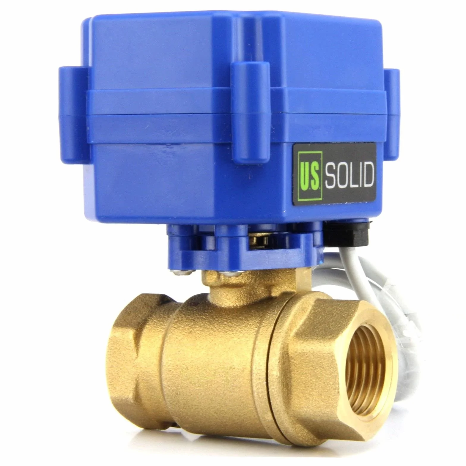 U.S. Solid 1/2" mosiężny zawór kulowy 220 V AC DN15 elektryczny pełny port 2-przewodowy automatyczny powrót