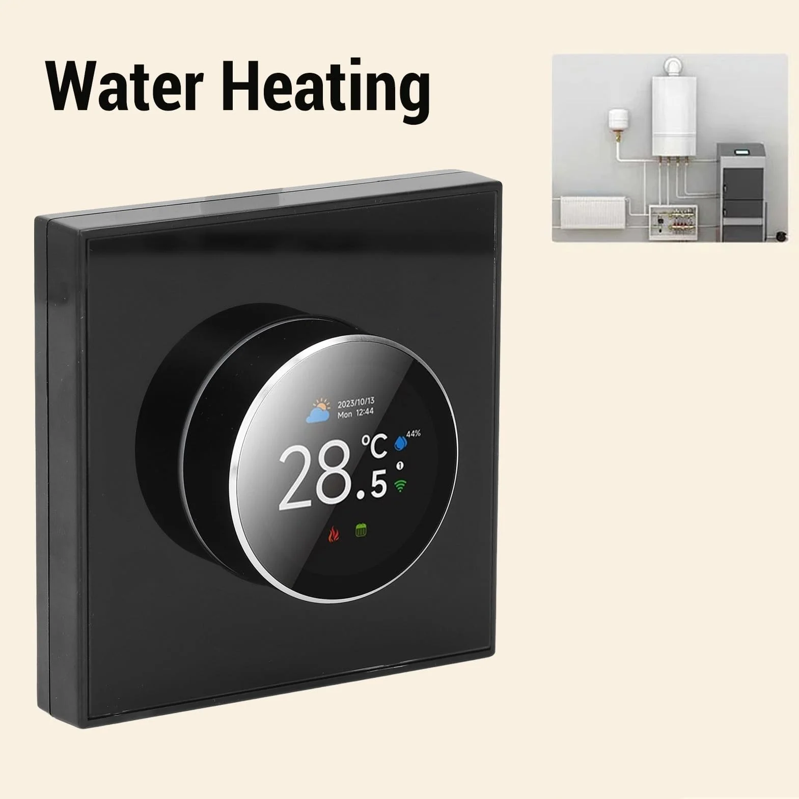Smart Knob Termostat, Dwukierunkowe Obrotowe Efekty światła Ogniska, Kontrola Głosu Aplikacji Tuya, Zakres Temperatury 5-35 ° C