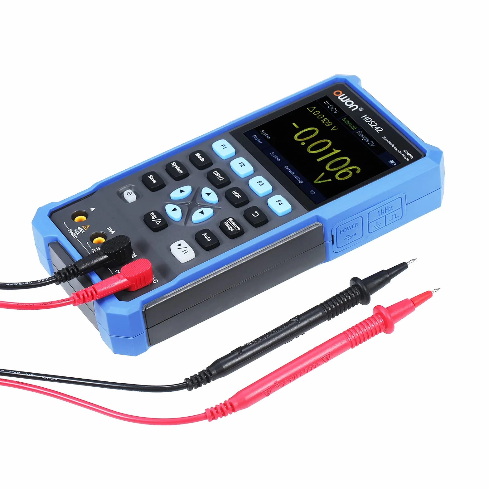OWON HDS242 Przenośny Cyfrowy Oscyloskop Multimetr 2CH USB Typ C 40MHz 3.5 LCD Test Metr