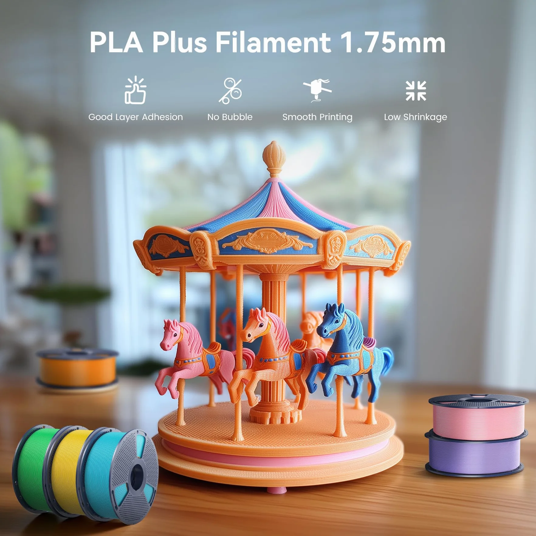 SUNLU Filament PLA+ 4 kg 1,75 mm do drukarki 3D przezroczysty czerwony niebieski zielony