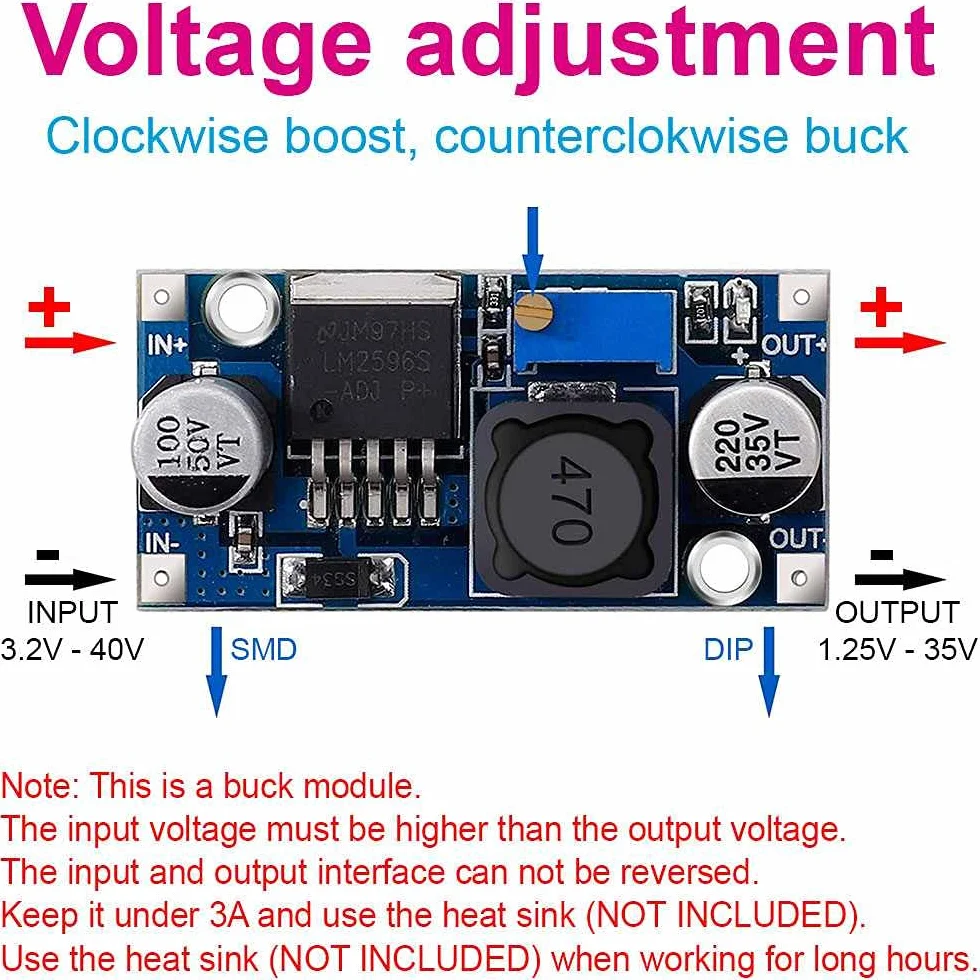 Wolny Dual Moduł Regulatora Napięcia LM2596S Reduktor Napięcie Krok Zasilanie DC-DC Step Down 3.2-40V do 1.25-35V