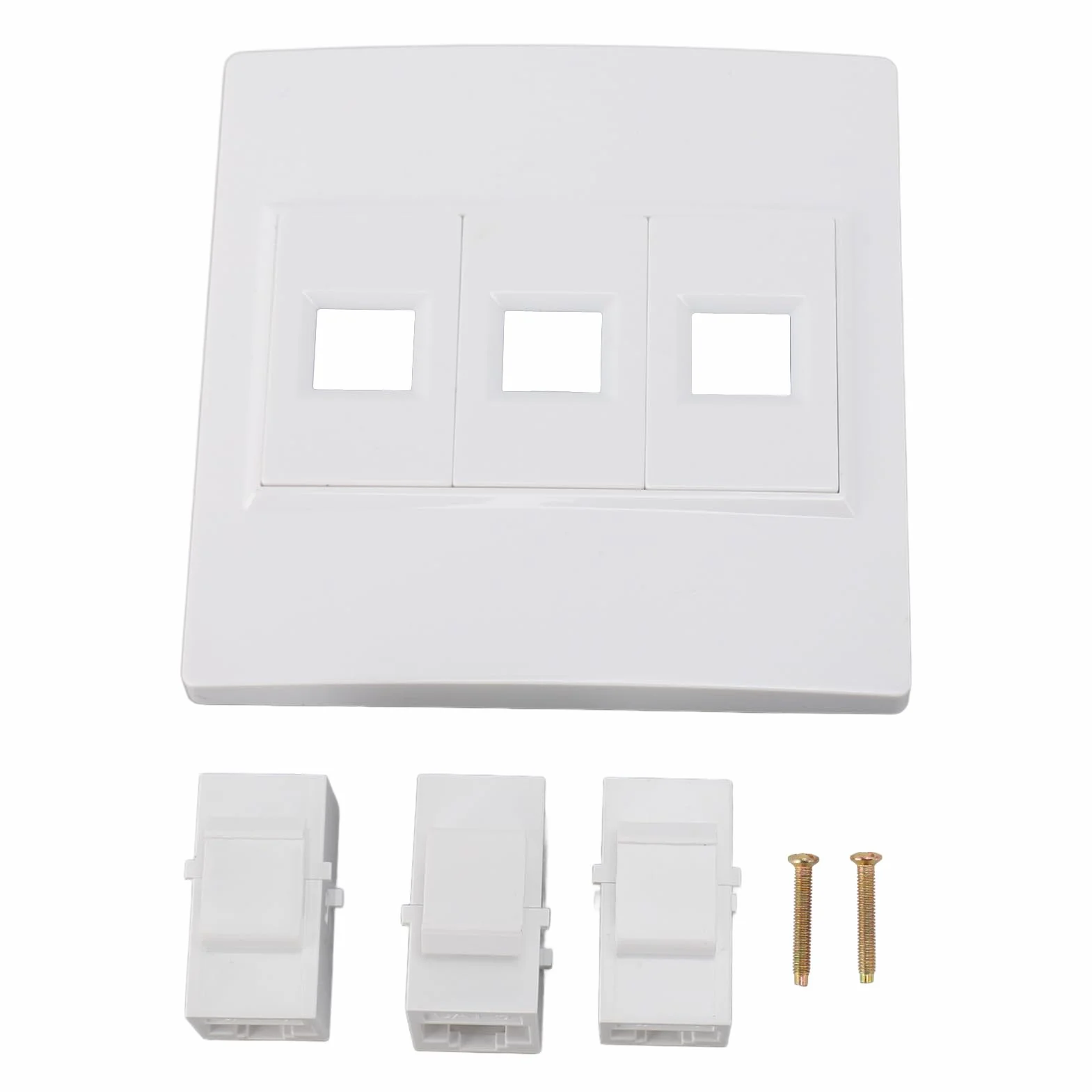 Płyta ścienna Cat 6 Ethernet 3-portowa dla CAT5 CAT5E CAT6 CAT6A, żeńska do żeńska Płyta ścienna Keystone Internetowa Płyta ścienna.