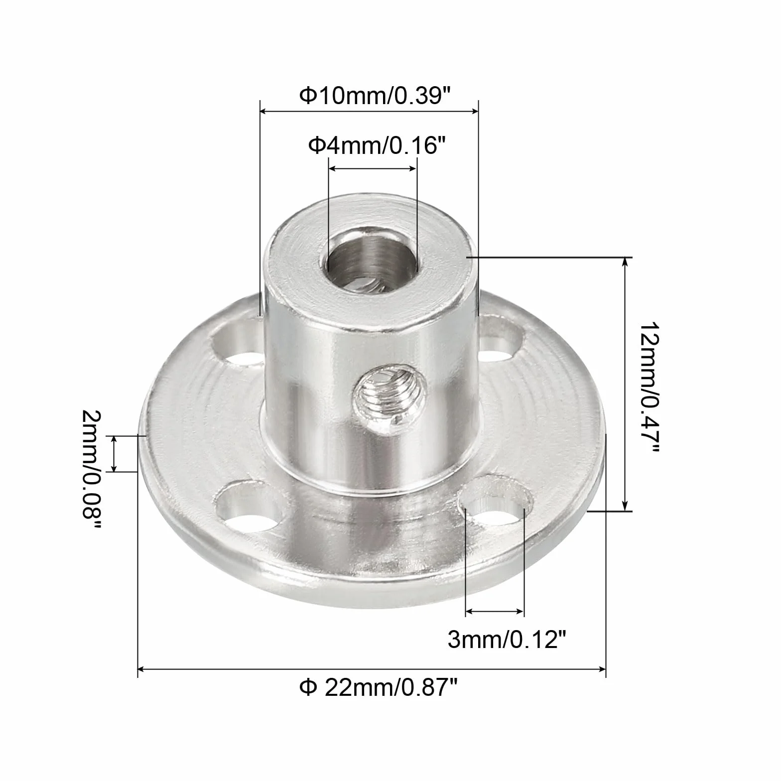 QUARKZMAN Sztywne sprzęgło kołnierzowe H12 x D10 o średnicy wewnętrznej 4 mm do silnika, złącze silnika do części DIY