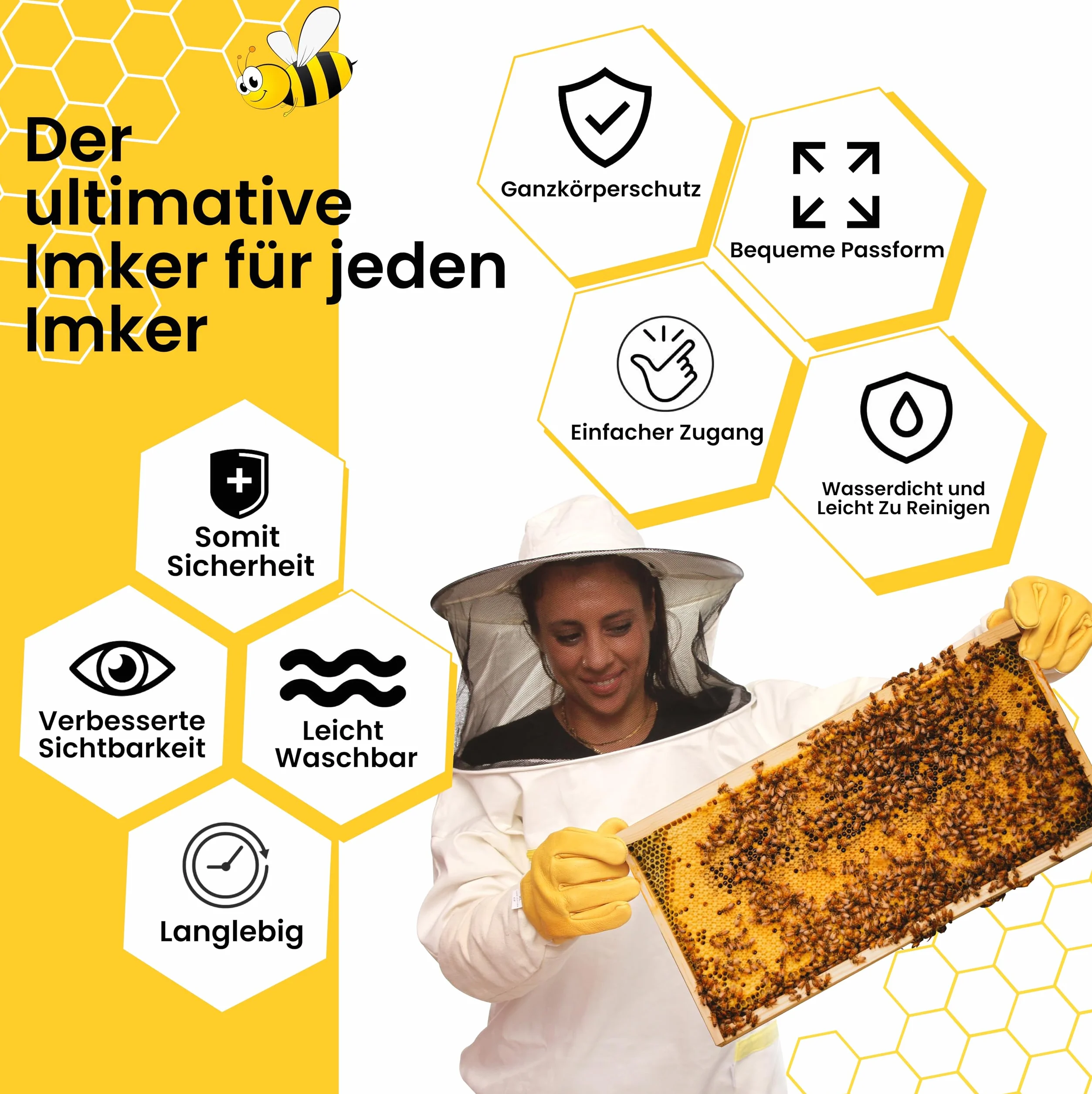 BEEART Profesjonalna kurtka pszczelarska bawełniana z kapeluszem i welonem