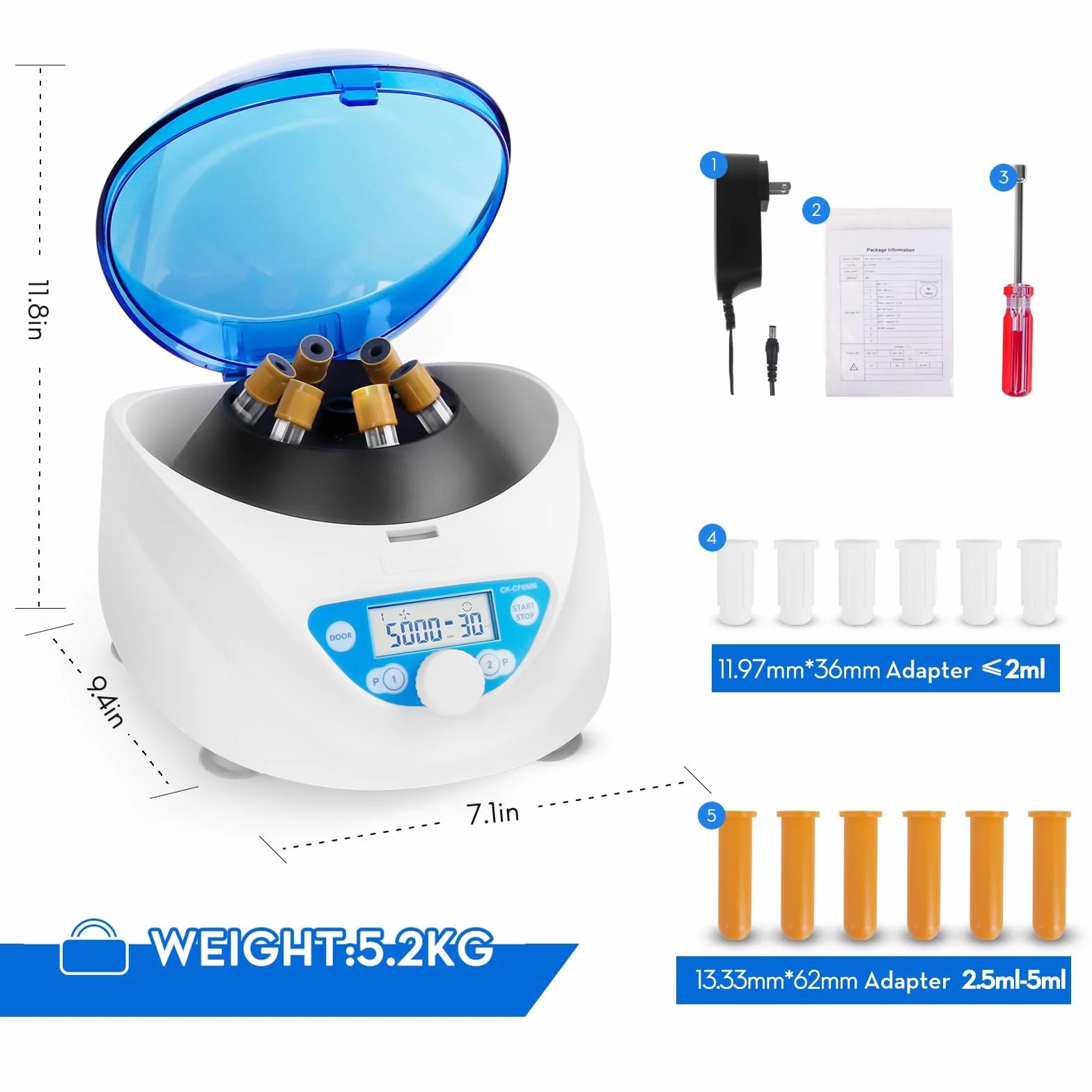 PRP wirówka laboratoryjna, 6 x 15 ml/10 ml/7 ml/1,5-5 ml, 300-5000 obr./min maks. 2600 x g RCF przenośna laboratoryjna maszyna wirówka plazmowa