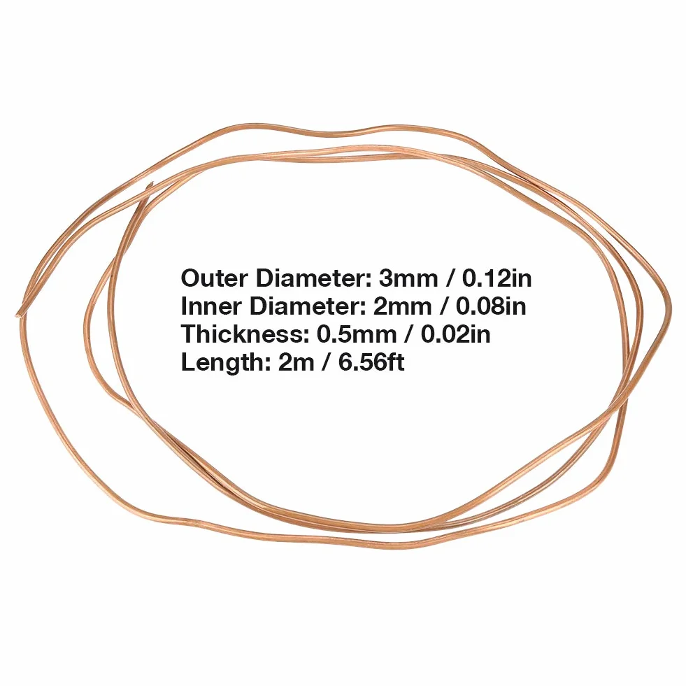 Miękka rura miedziana 2 m średnica 3 mm x ID 2 mm do chłodzenia hydrauliki