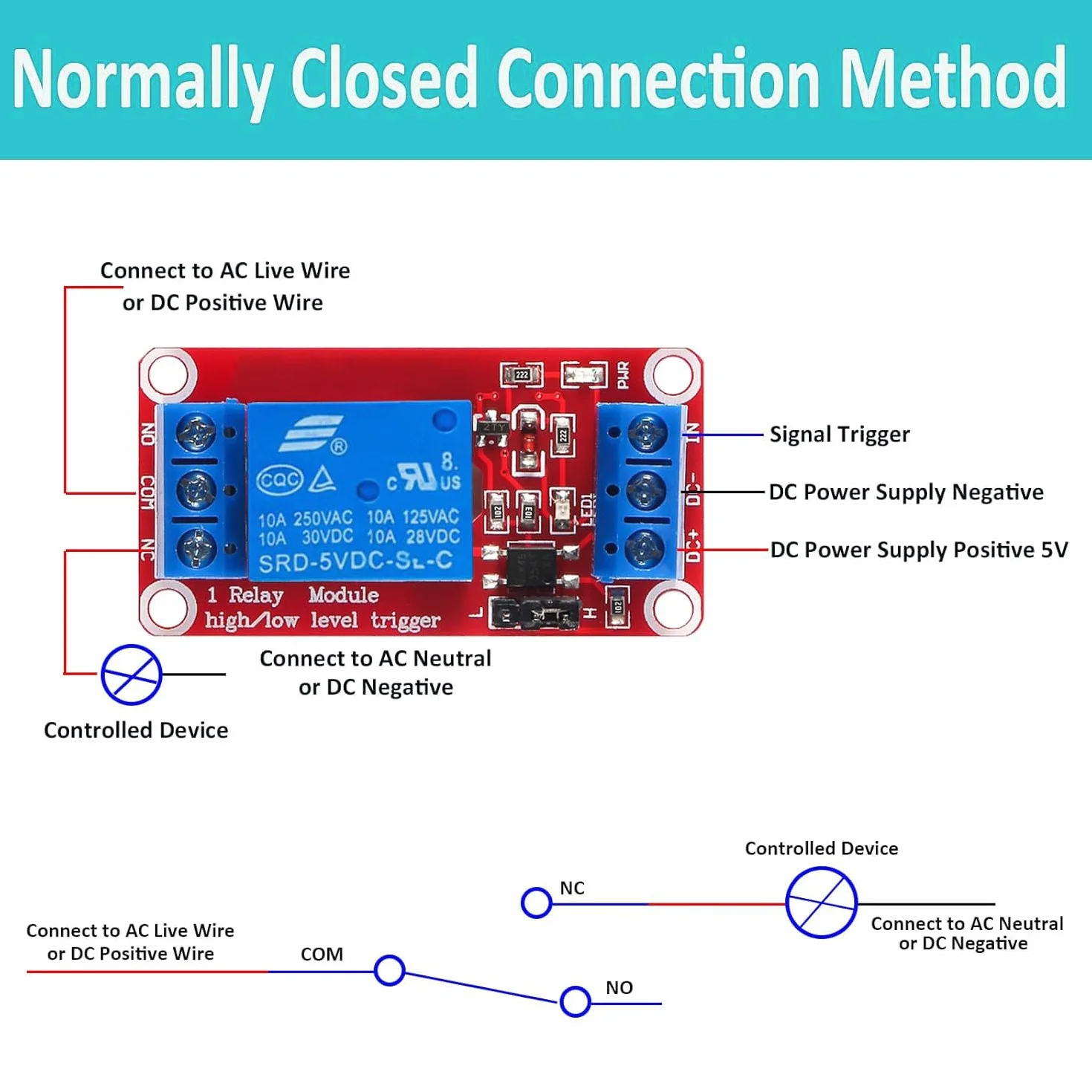 RUNCCI-YUN 5 sztuk moduł przekaźnika 1-kanałowy 5V z transoptorem High Low Level Trigger do Raspberry Pi Arduino